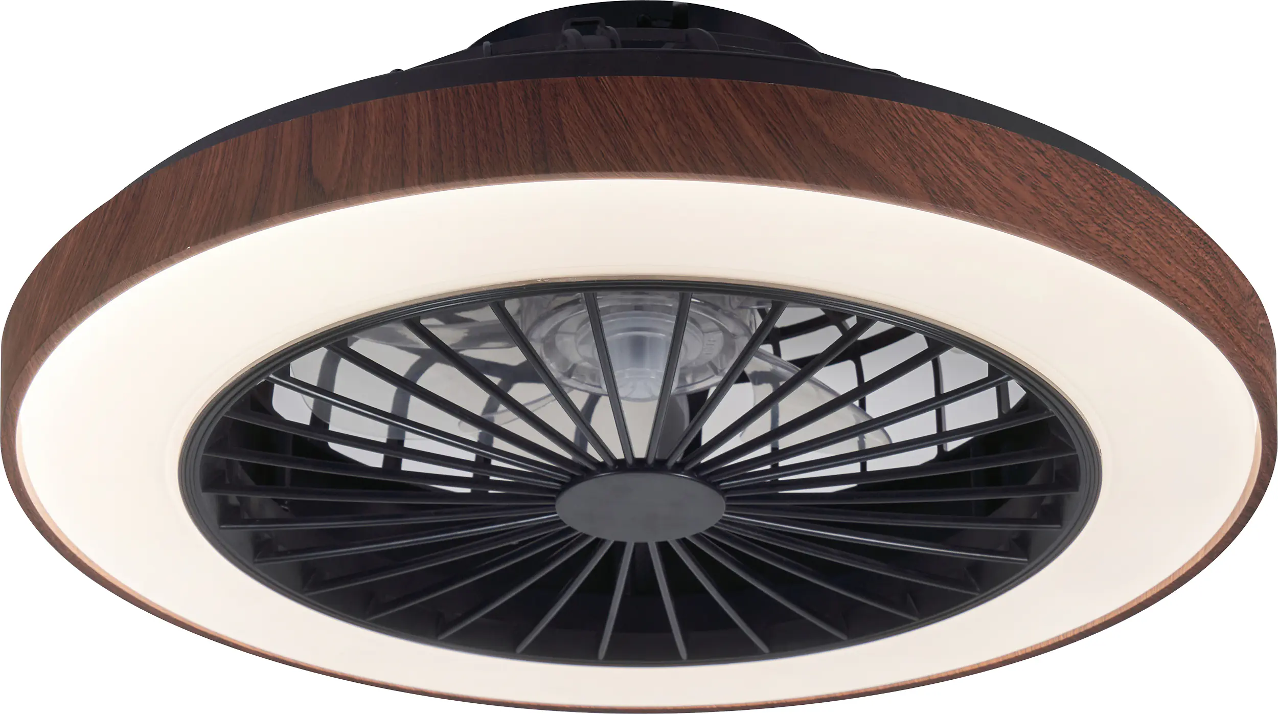 LED Deckenleuchte mit Ventilator Petra Ø 48 cm 40 W holzoptik