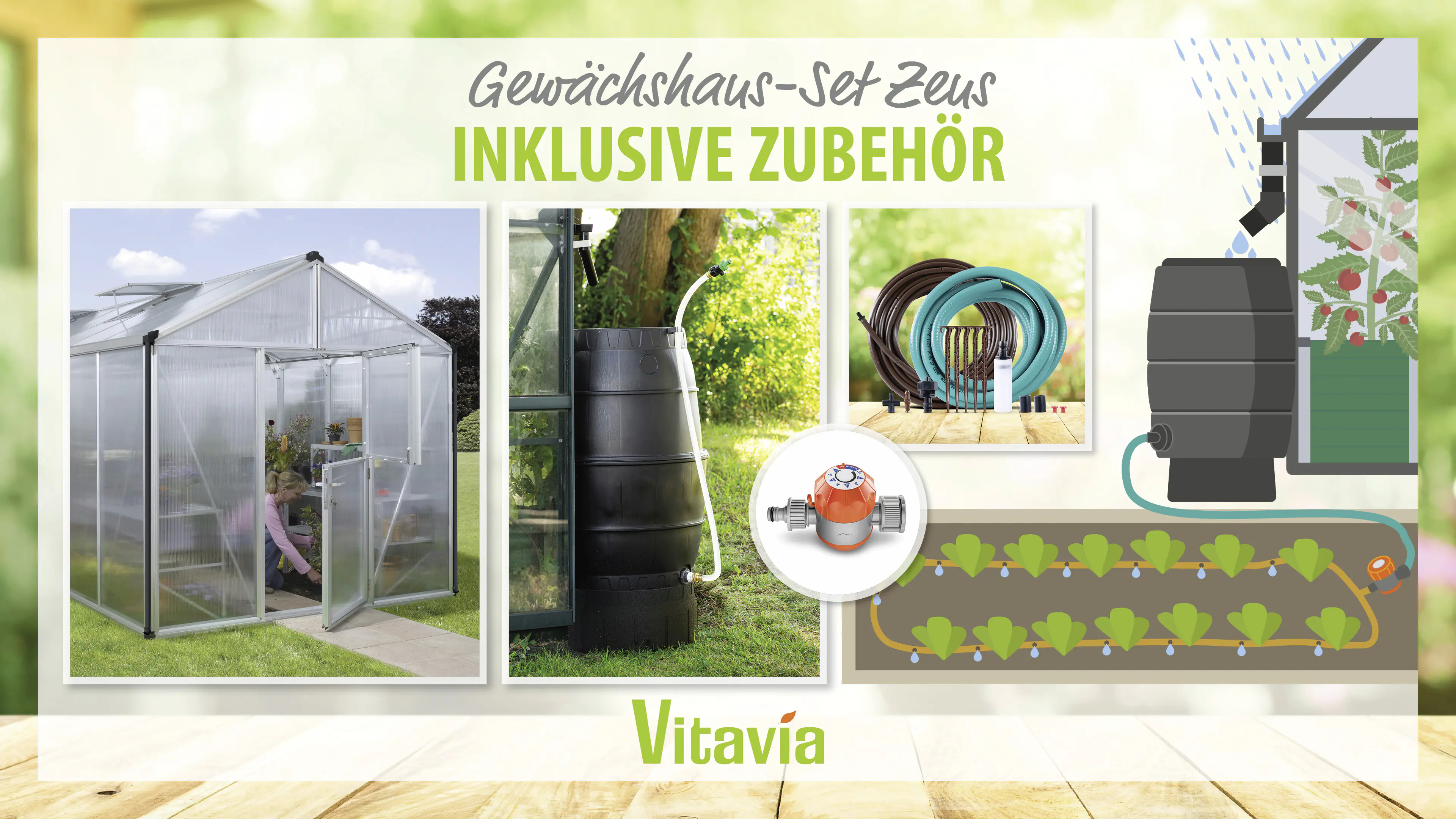Vitavia Gewächshaus-Set Zeus 15700 HKP 16 mm alu 266 x 621 cm 