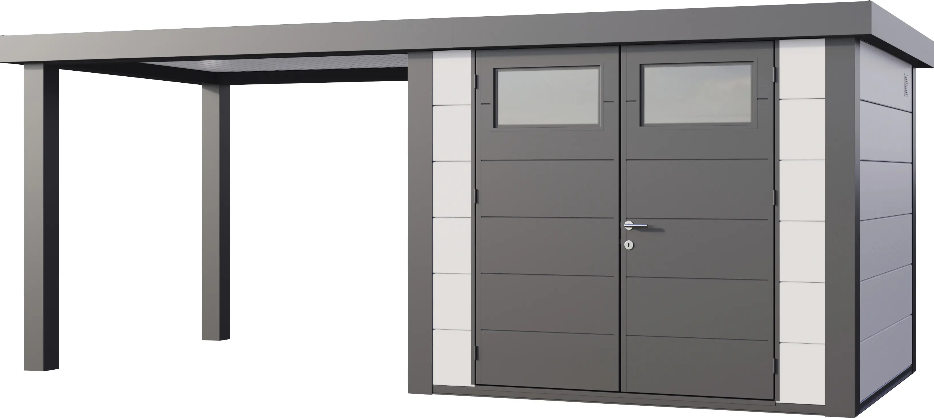 Telluria Gerätehaus Classico Open Lounge L 2724 links weiß 552 x 238 cm