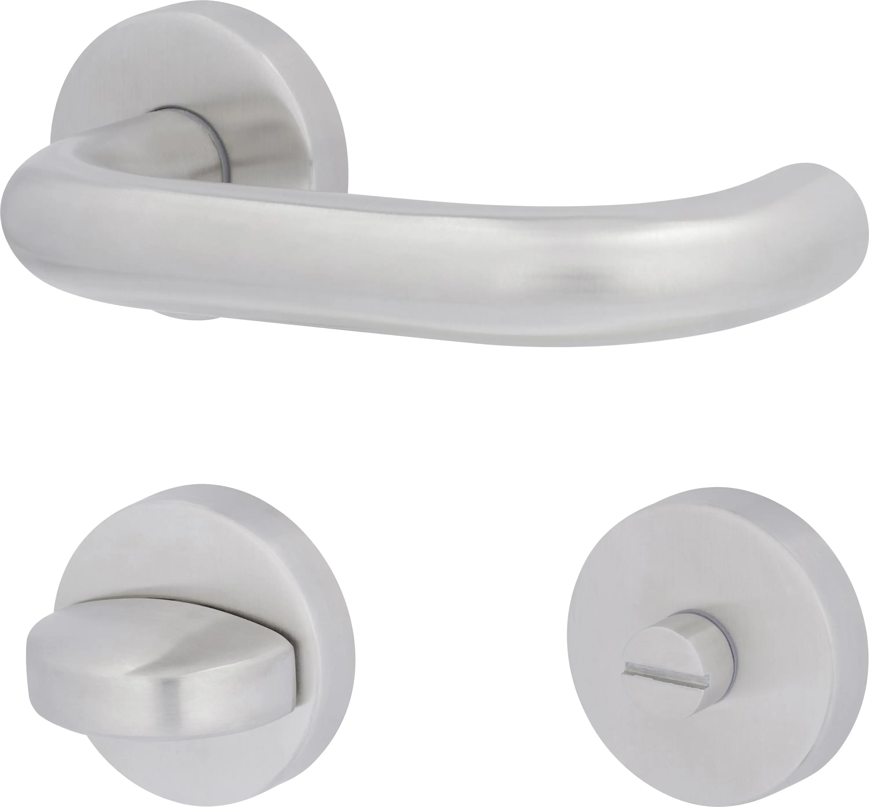 Südmetall WC-Türgriff-Garnitur Rosette Fair IV Edelstahl satiniert silber Ø 52 mm