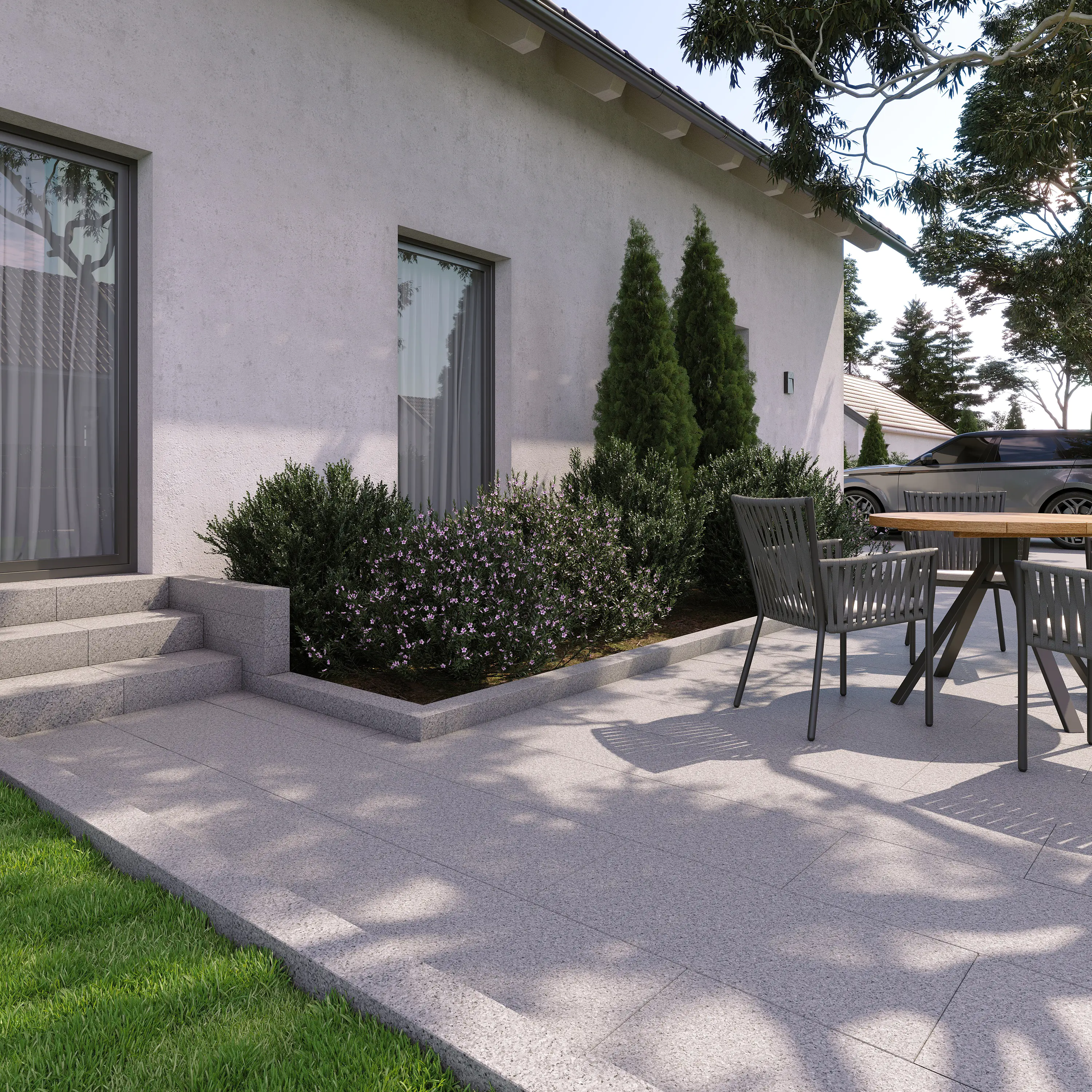 Palisade Granit 10 x 10 x 25 cm grau