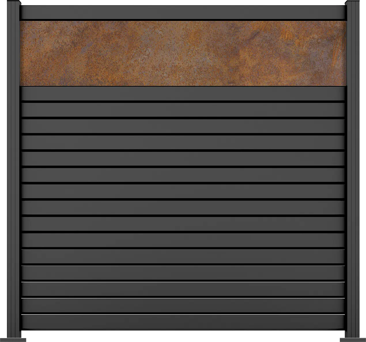 Ambiente Alu-Zaun Grundset Rhombus MINI 187 x 184,2 cm anthrazit 