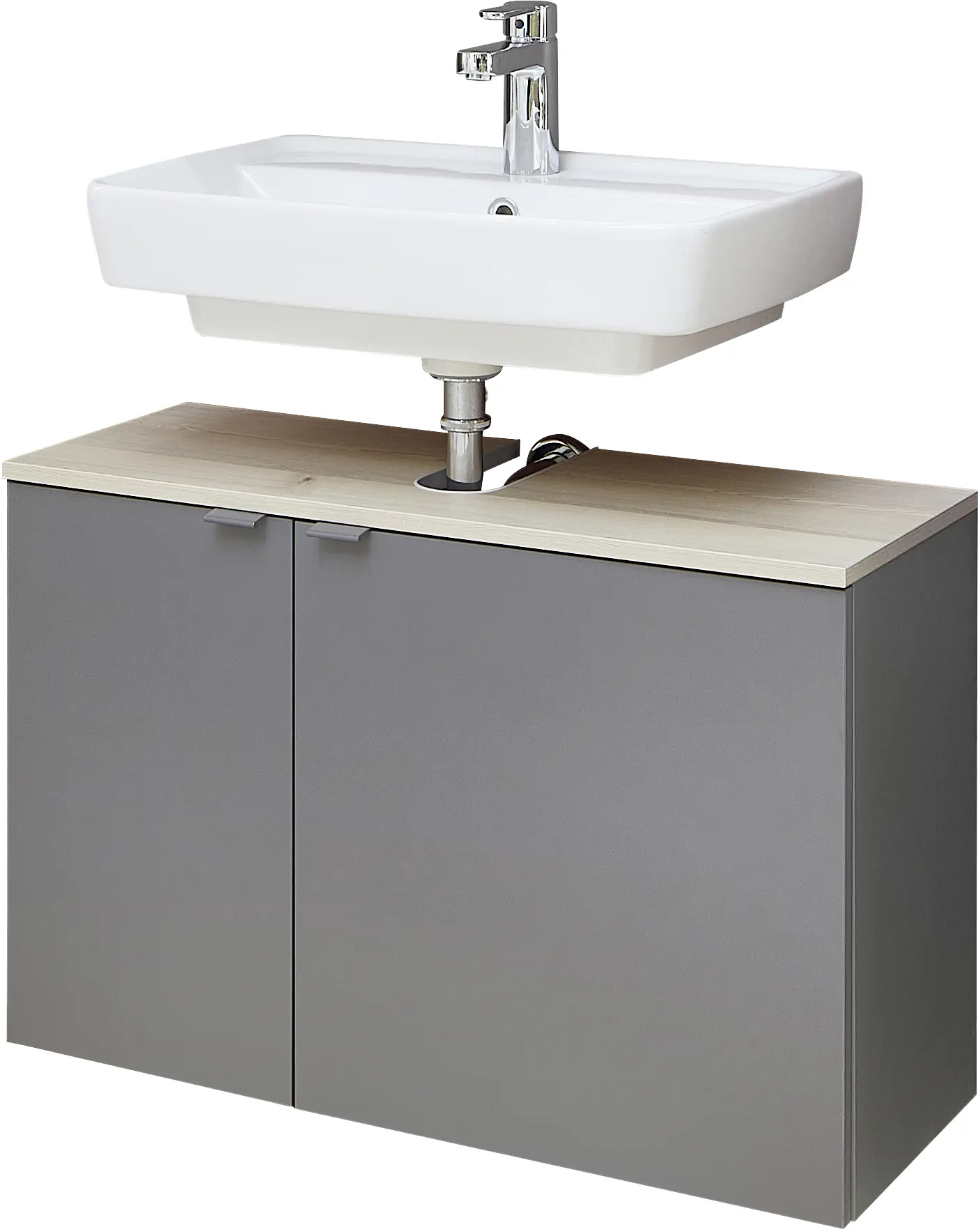 Pelipal Waschbeckenunterschrank Quickset 394 Quarzgrau/Akzent Polar Pinie 60 cm