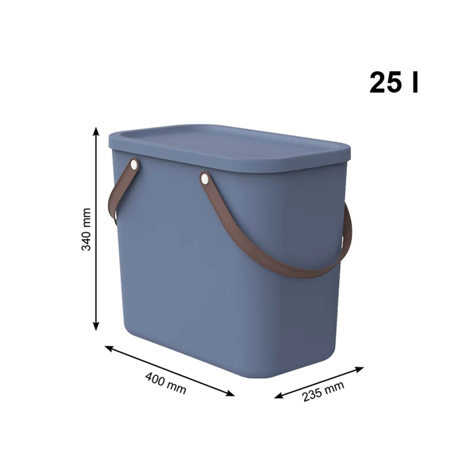 Rotho Aufbewahrungsbox Albula mit Deckel 40 x 23,5 cm 25 L horizon blue