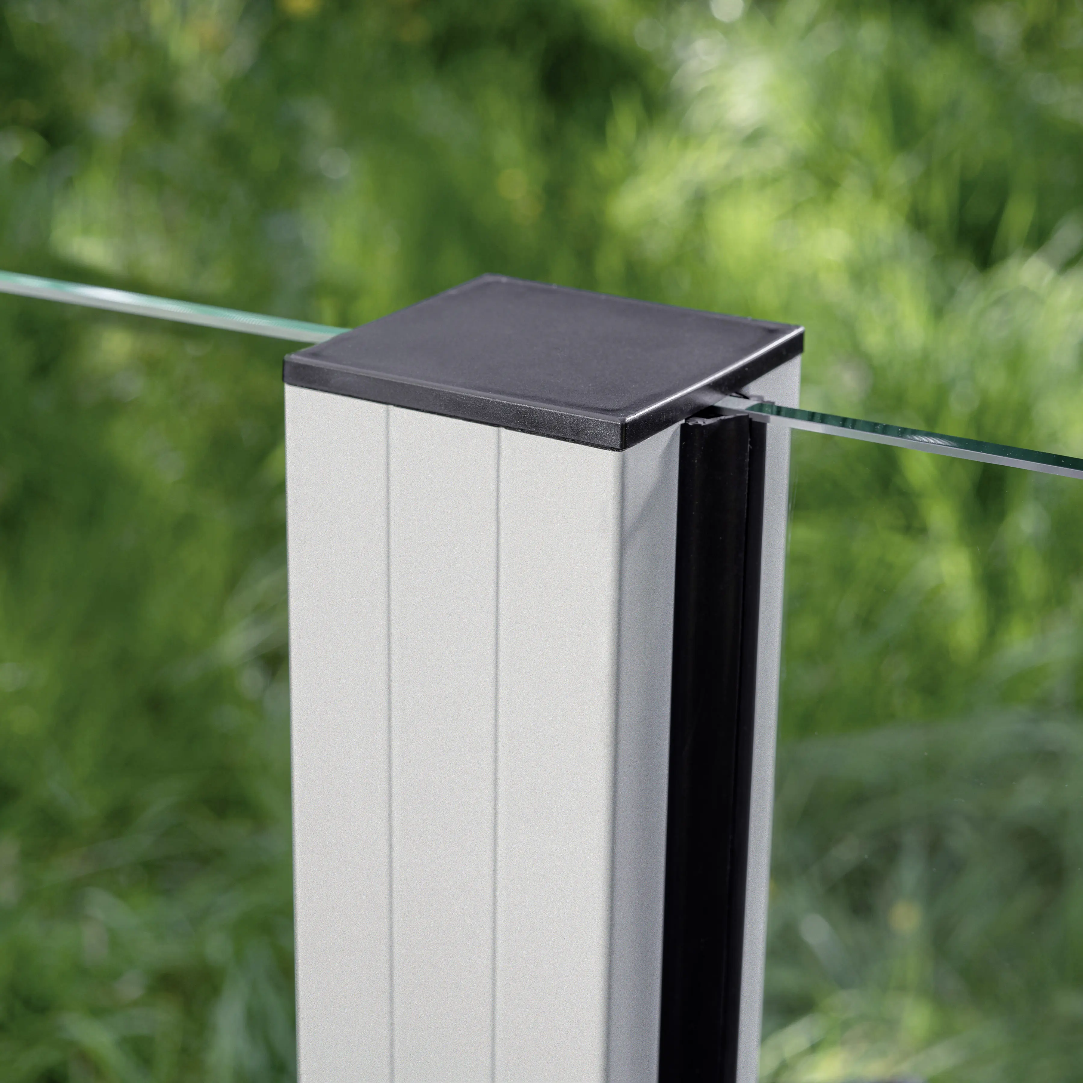 Ambiente Glaszaun Grundset  mit Siebdruck 187 x 107,2 cm weiß