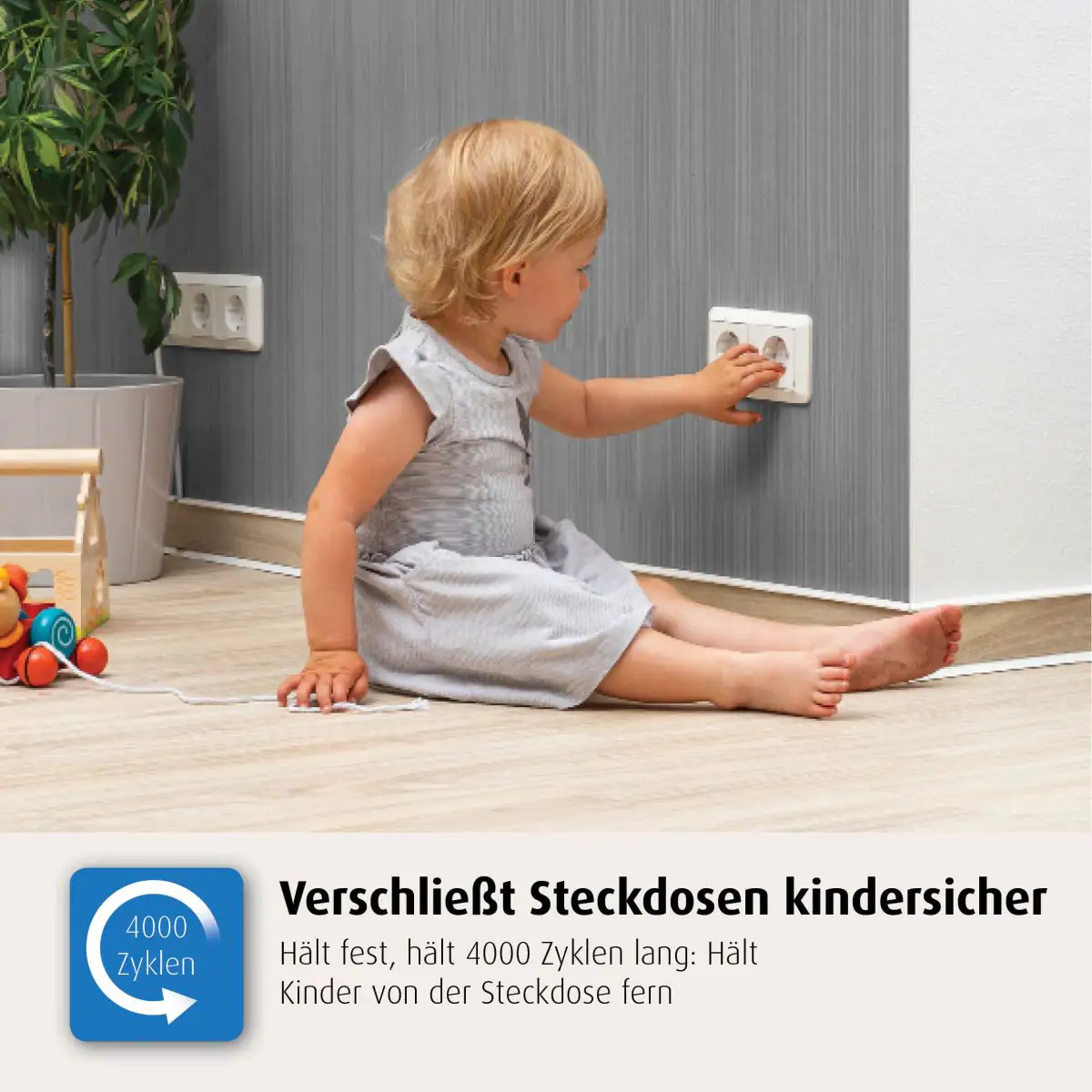 Reer Steckdosensicherung für Kinder weiß klebbar, 10 Stück