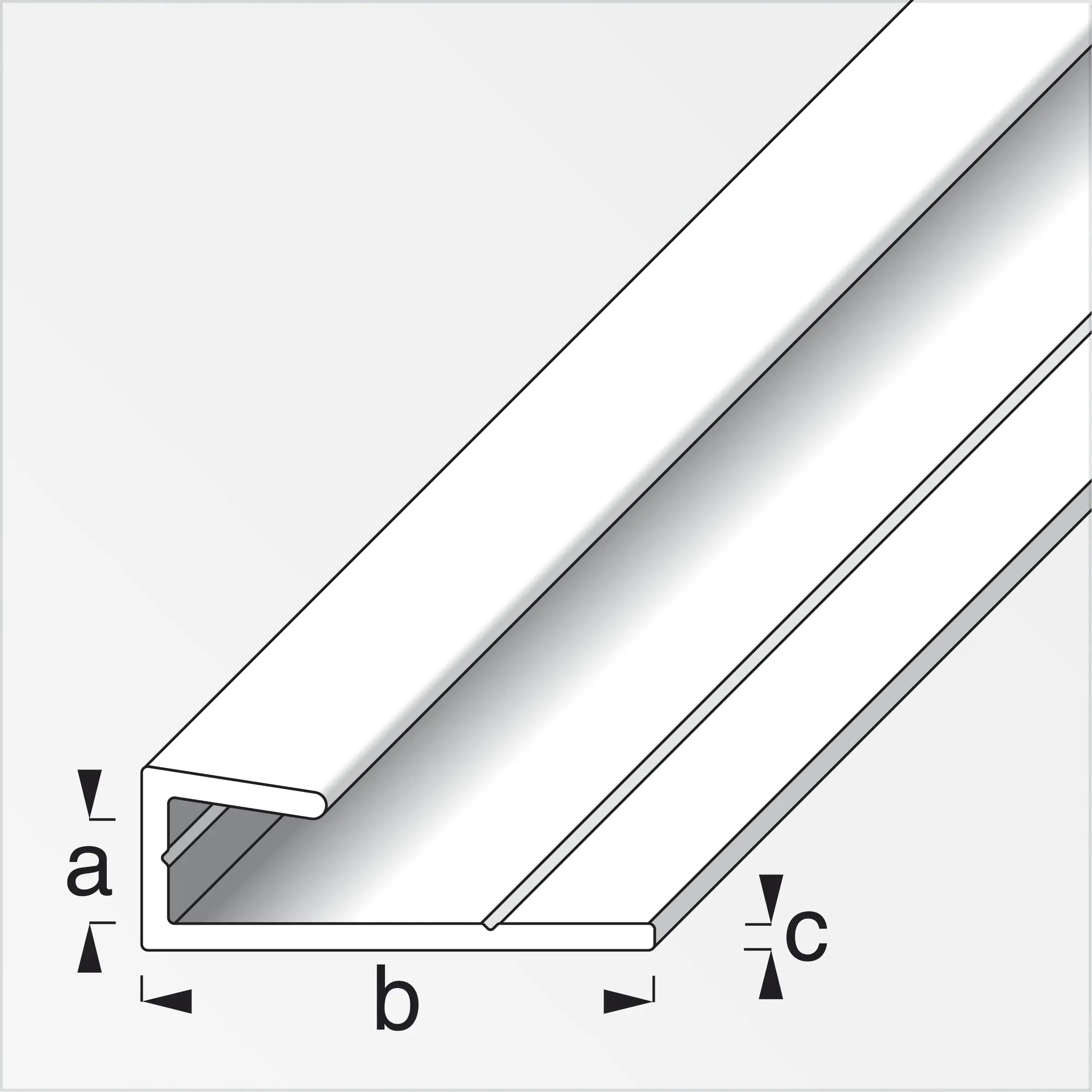 alfer Rahmeneinfass-Profil 1 m, 5.1 x 25 x 1.3 mm Alu eloxiert silber
