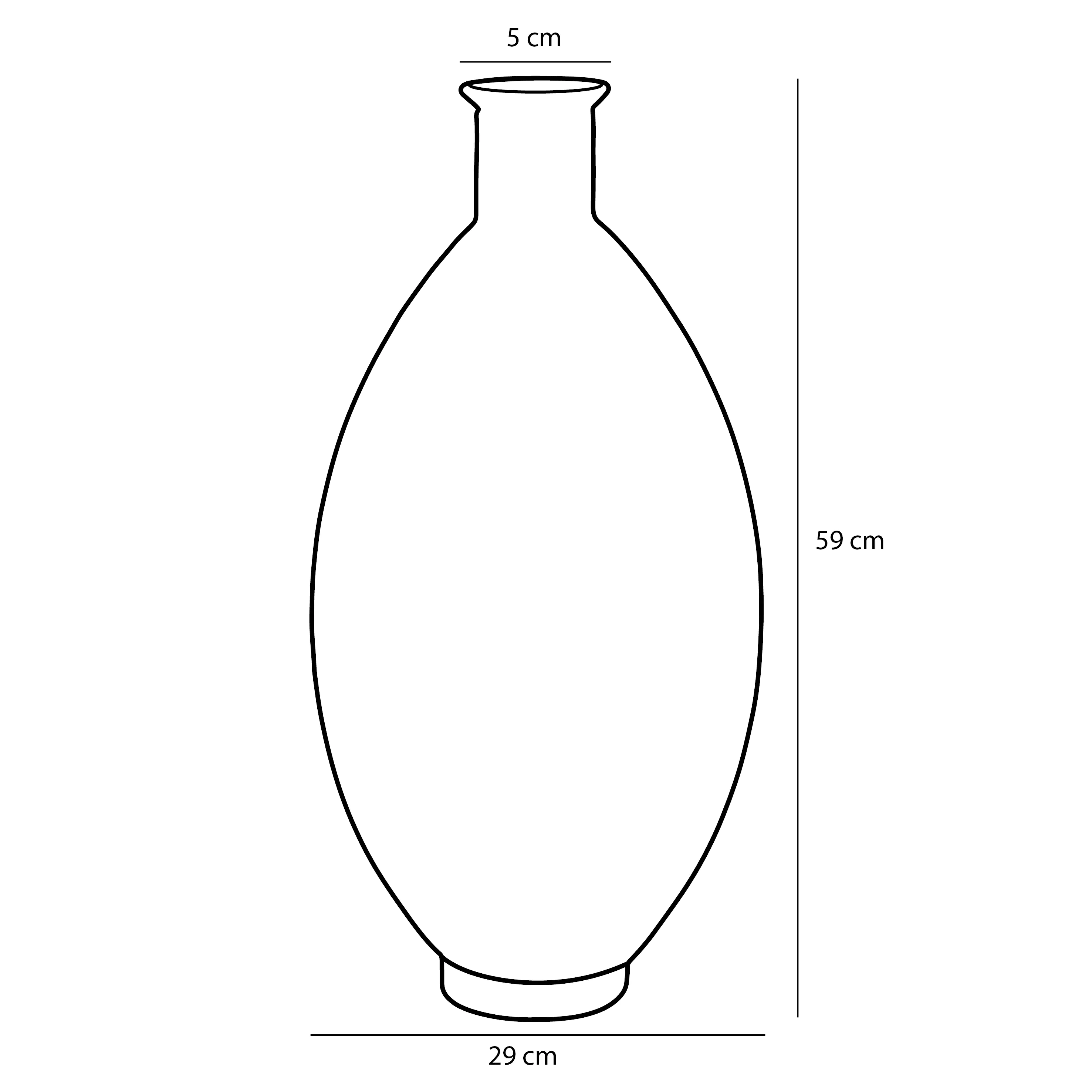 Mica Flaschenvase Firenza hellrosa Recyeltes Glas Ø 29 x 59 cm