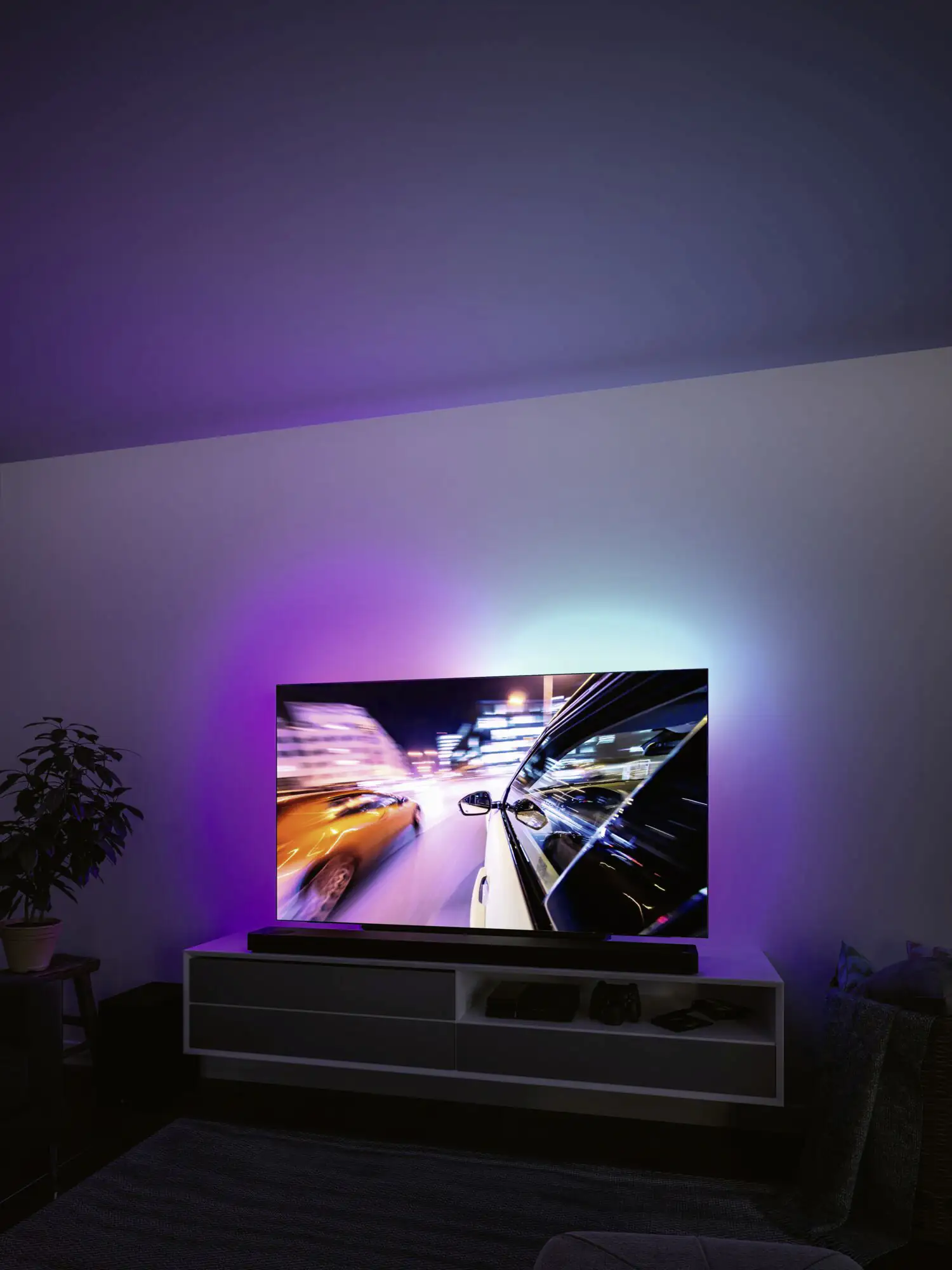 Paulmann Entertain USB LED Stripe 3,1 m RGB dimmbar, für 75 Zoll Fernseher