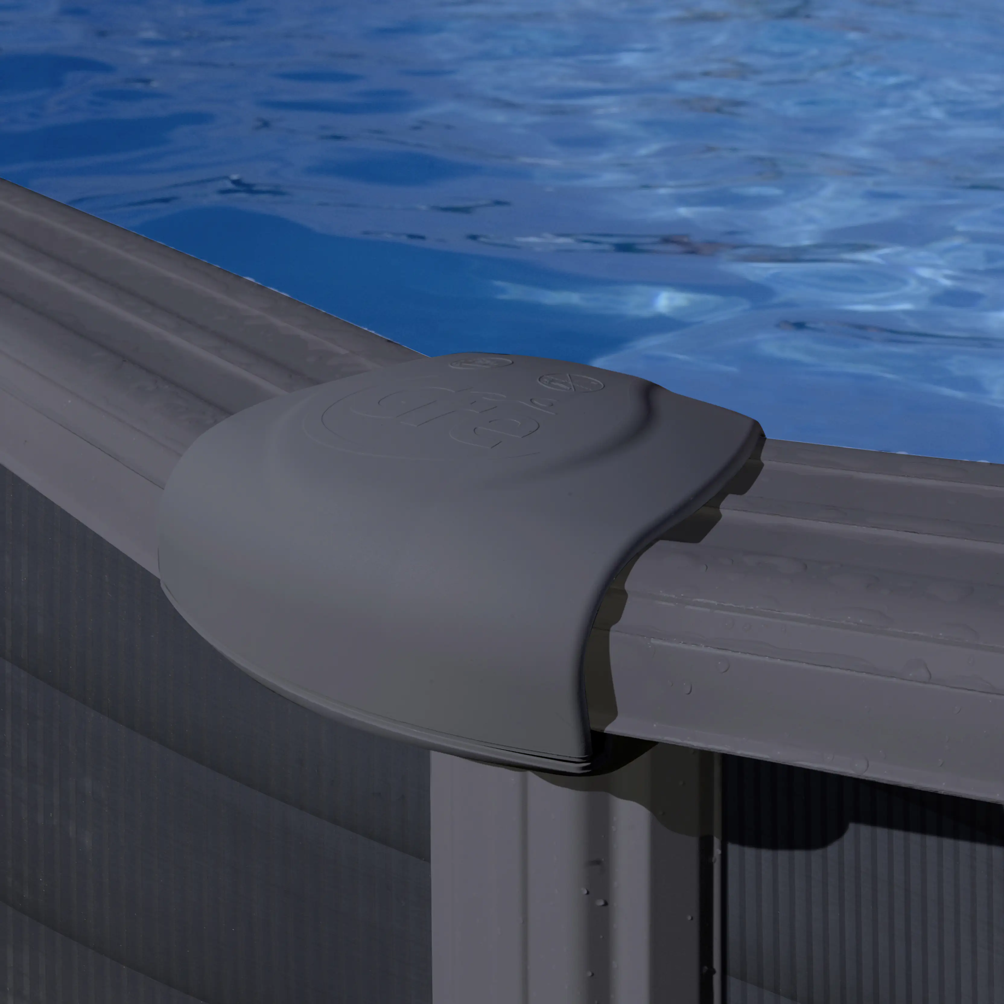 Gre Stahlwandpool Granada rund Ø 350 x 132 cm, graphit