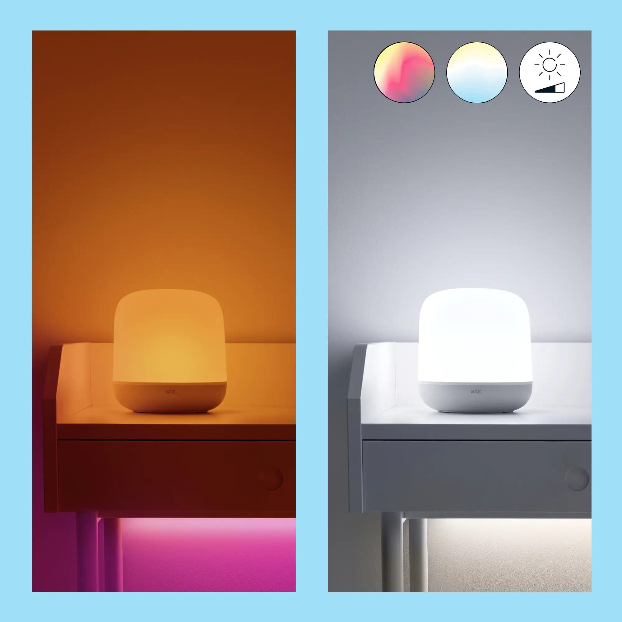 WiZ LED Tischleuchte Hero weiß dimmbar RGBW WiZ Connected