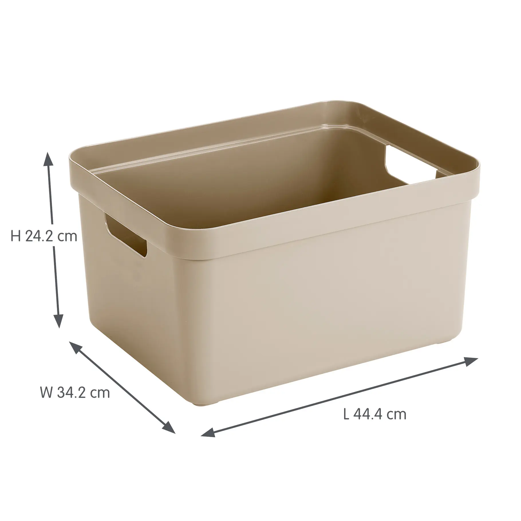 Sunware Aufbewahrungsbox Sigma Home mit Griffen 44,5 x 34,5 cm 32 L beige 3er Set