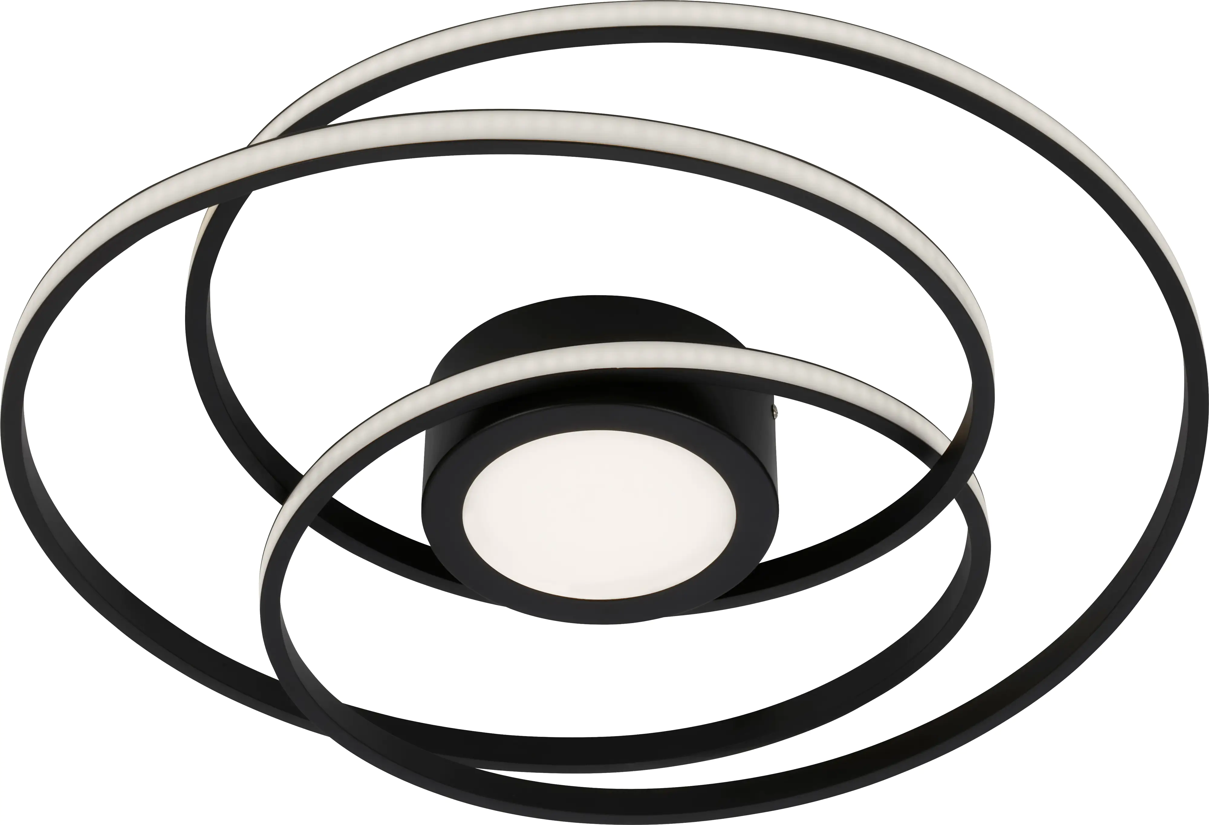 Di-Ka LED Deckenleuchte Frame Curl Ø 56 cm schwarz, mit Mittellicht