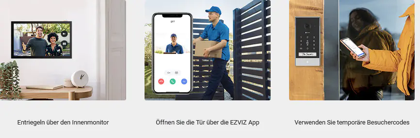 Ezviz Wlan Video-Türsprechanlage EP7 mit Monitor und Solarpanel