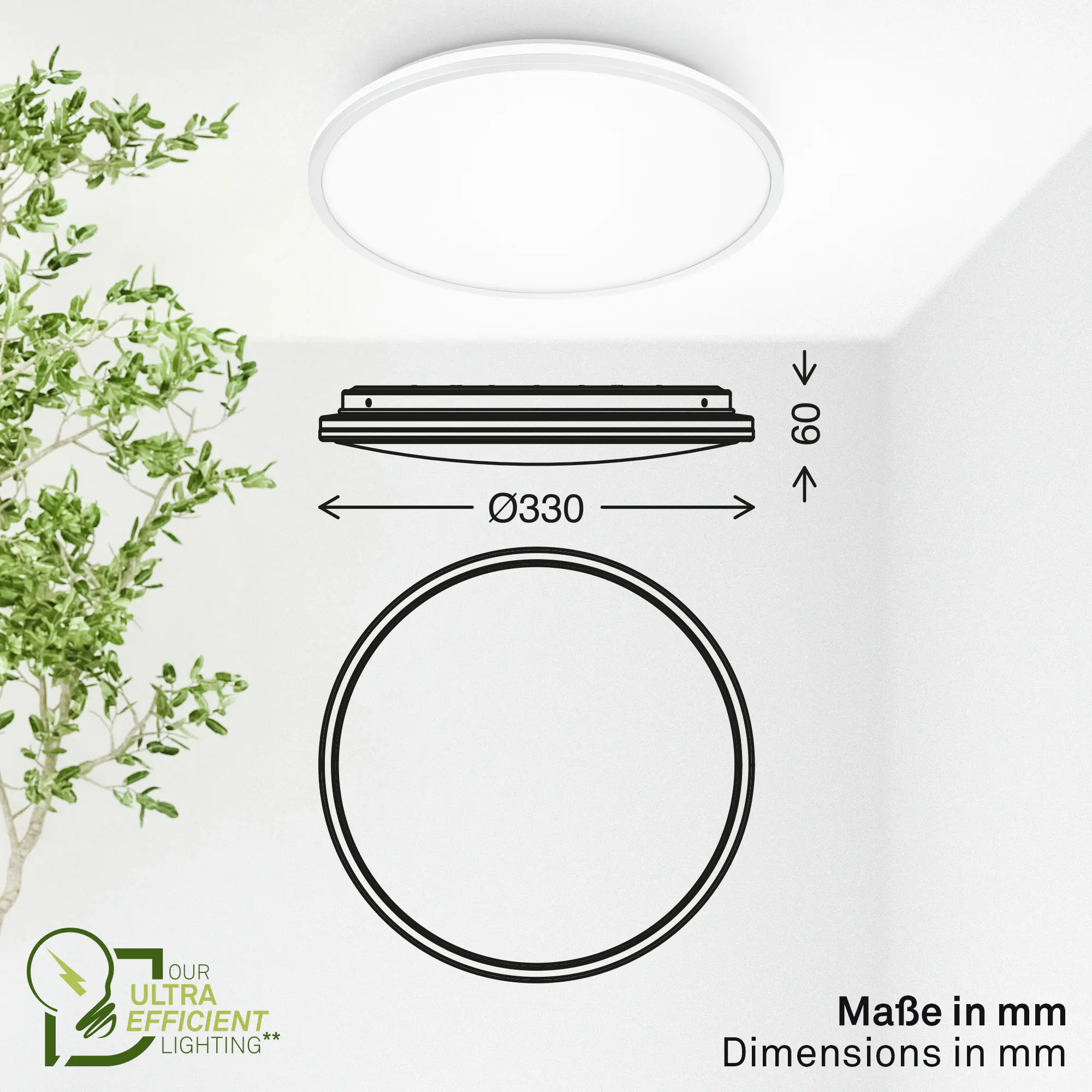 Briloner LED-Deckenleuchte Lana Ø 33 cm weiß neutralweiß