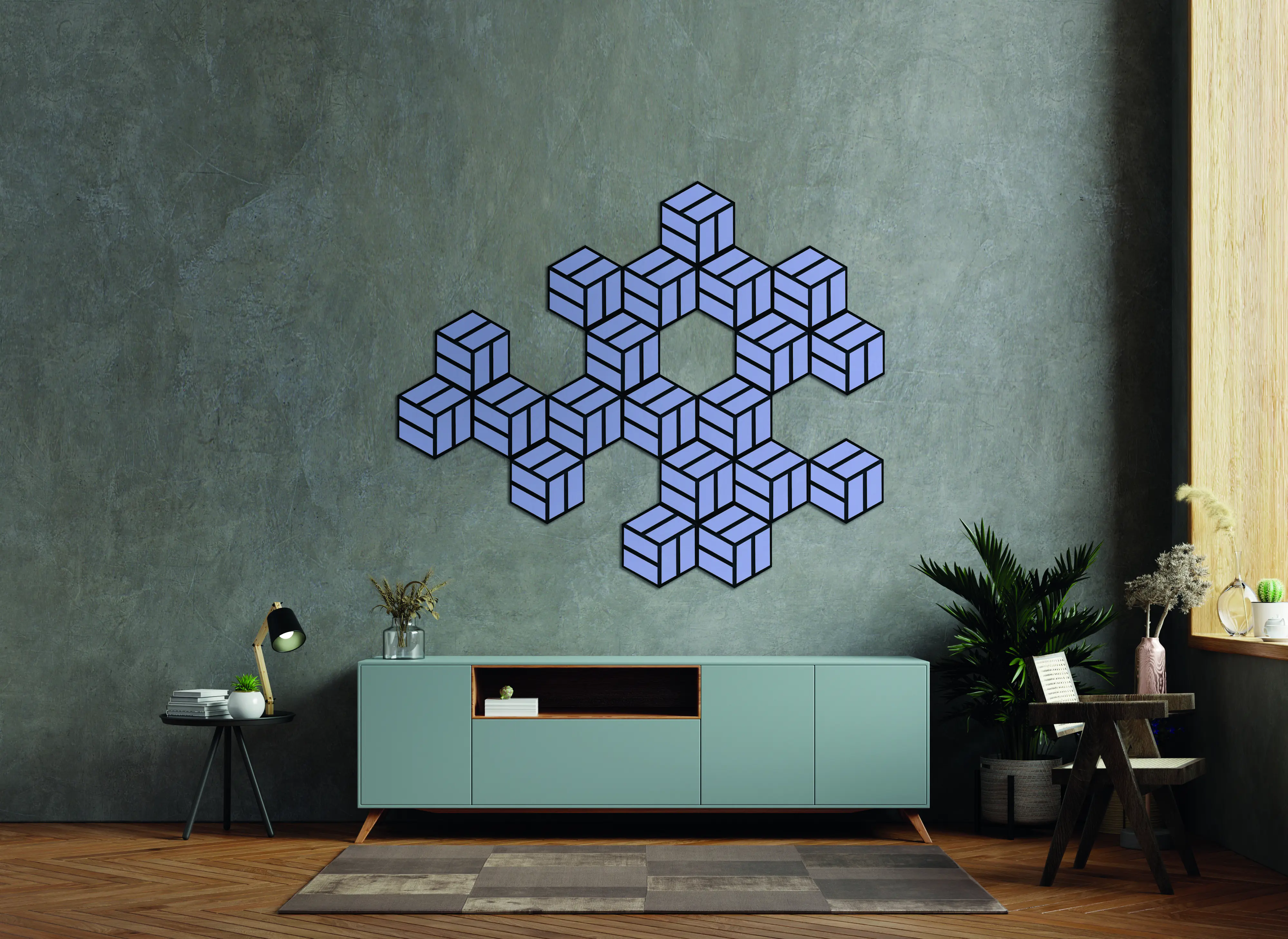 Neuhofer Akustikpaneele Hexago Lavendel violette 30 x 26 x 1,9 cm