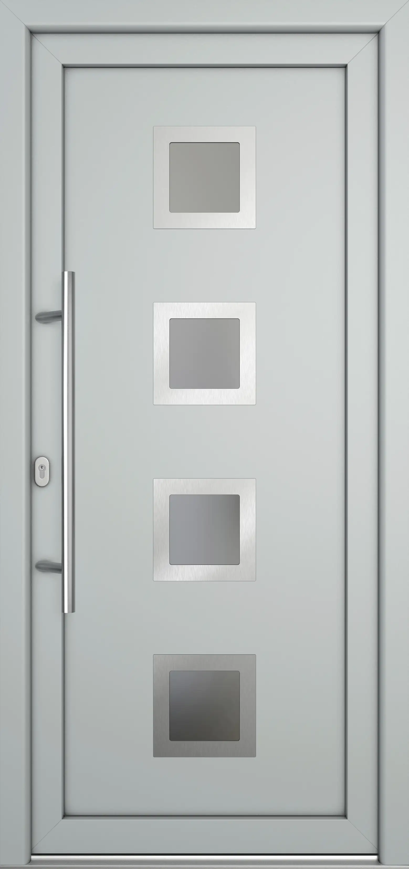 Meeth Haustür Signum Pro PVC Modell 87 98 x 208 cm DIN Links weiß/lichtgrau