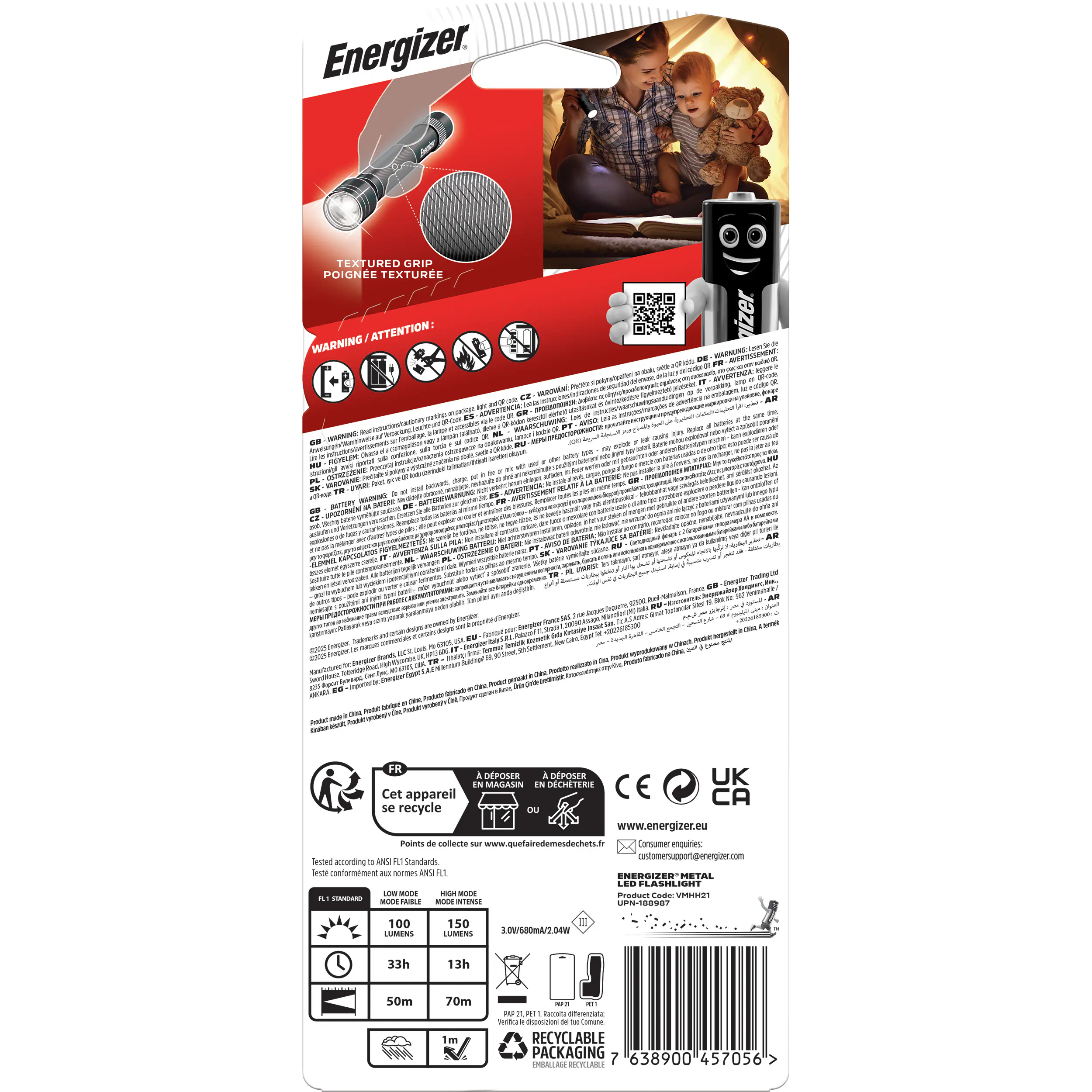 Energizer Taschenlampe Value Metal inkl. 2 x AA schwarz