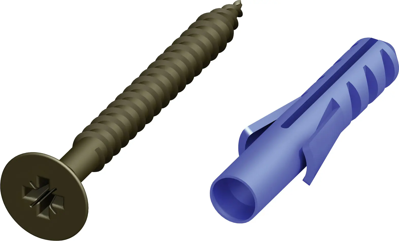 alfer Schrauben und Dübel 3 x 30 mm - 10 Stück verzinkt bronze