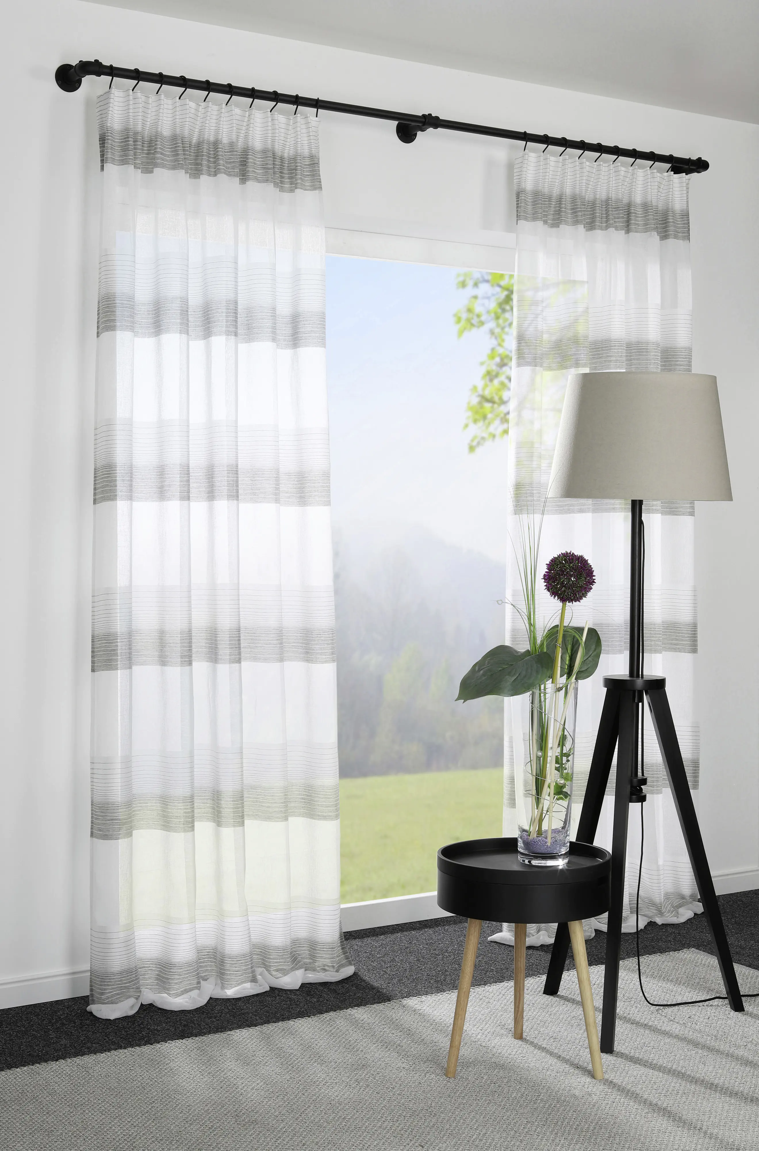 Gardinia Träger für Gardinenstange Industrial Home für Ø 25 mm schwarz 10 cm
