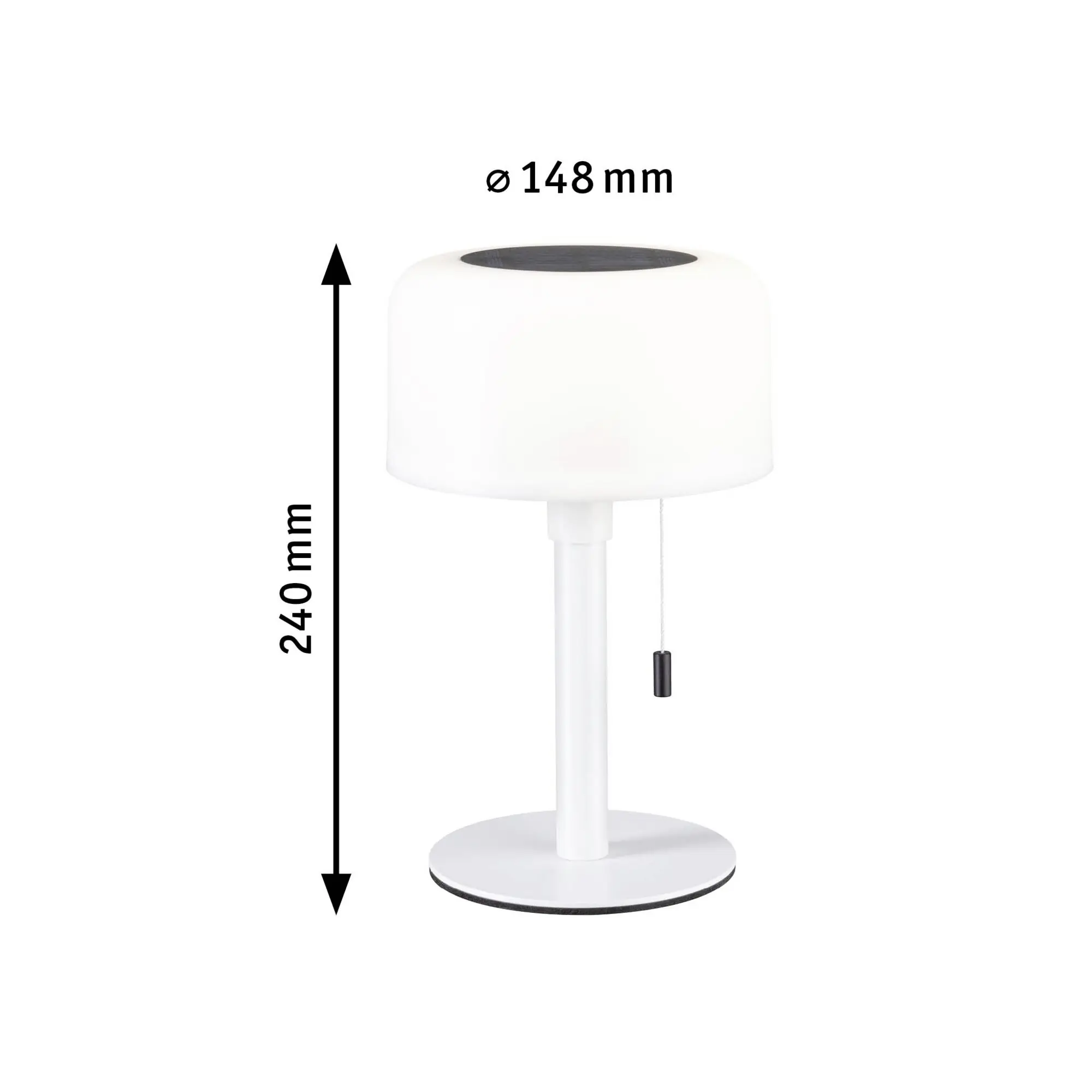 Paulmann Solar-Akku-Tischleuchte Bartja weiß 24 cm warmweiß