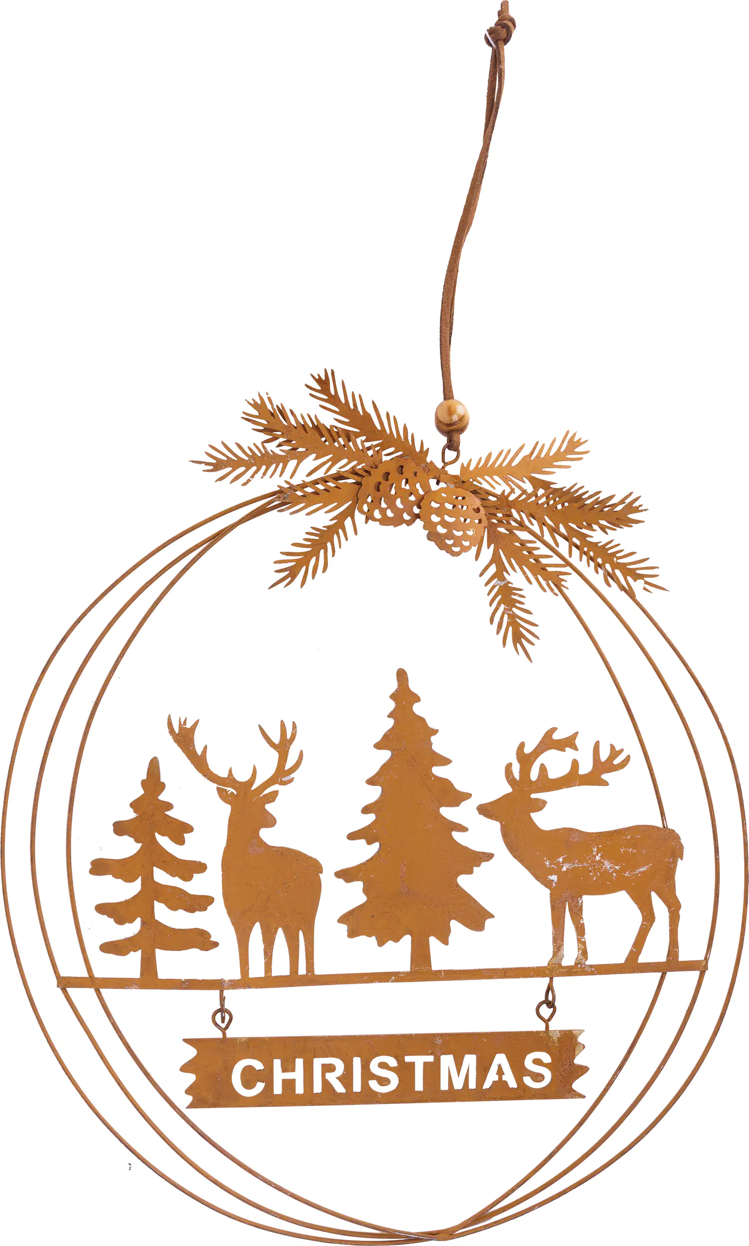 TrendLine Weihnachtsanhänger Metall Christmas Ø 24 cm rost