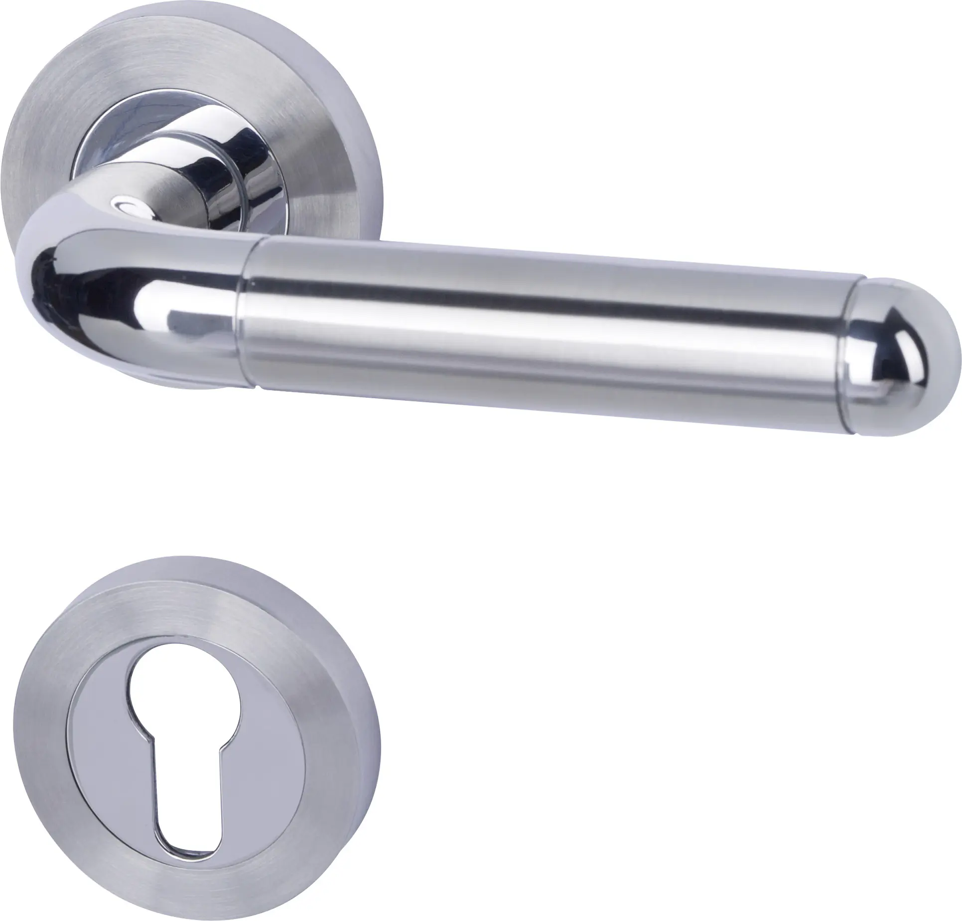 Südmetall Türgriff-Garnitur Rosette Solid 4 PZ Edelstahl poliert/satiniert chrom Ø 52 mm 