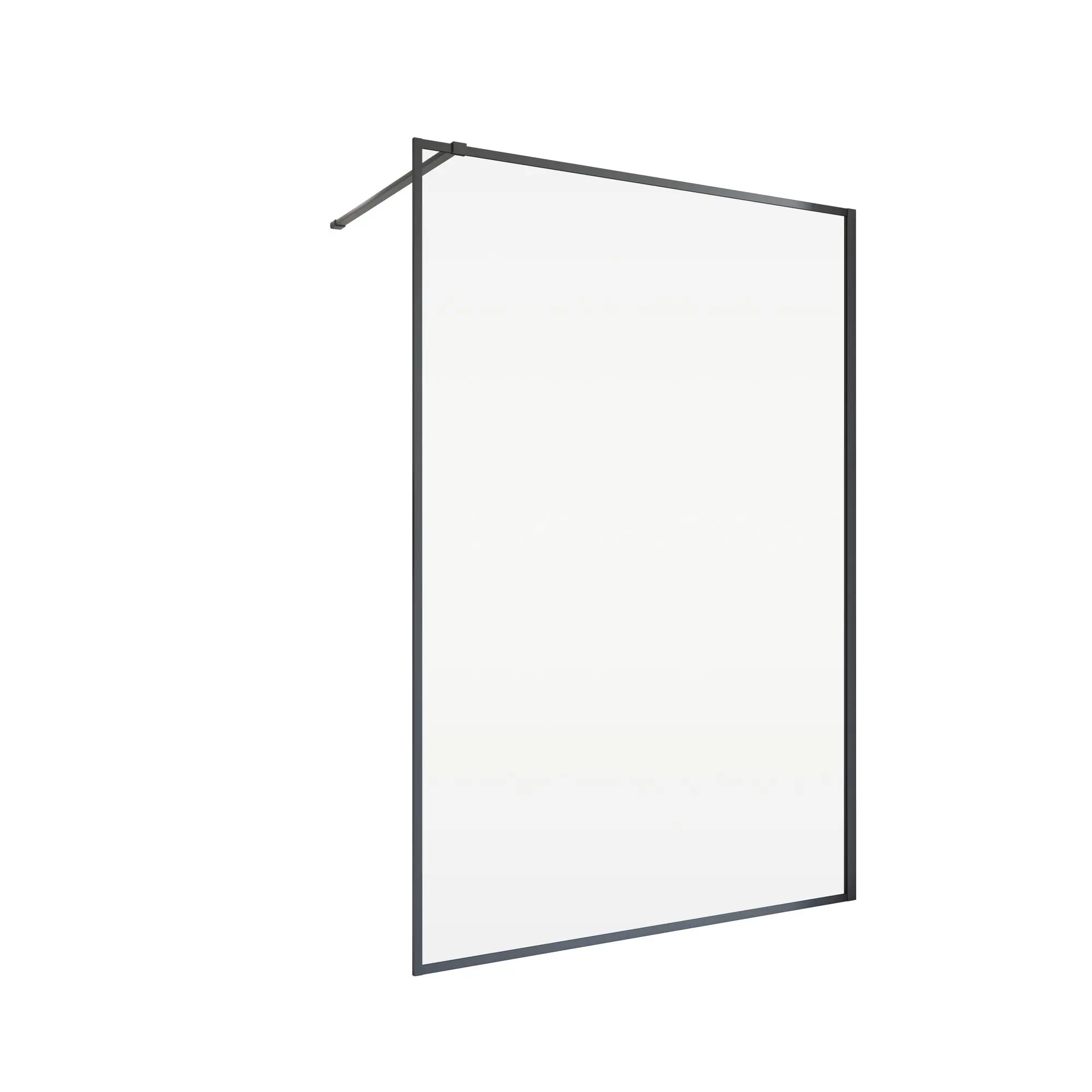 Schulte Duschwand Trend 2.0 Walk In 140 x 200 cm schwarz matt klar