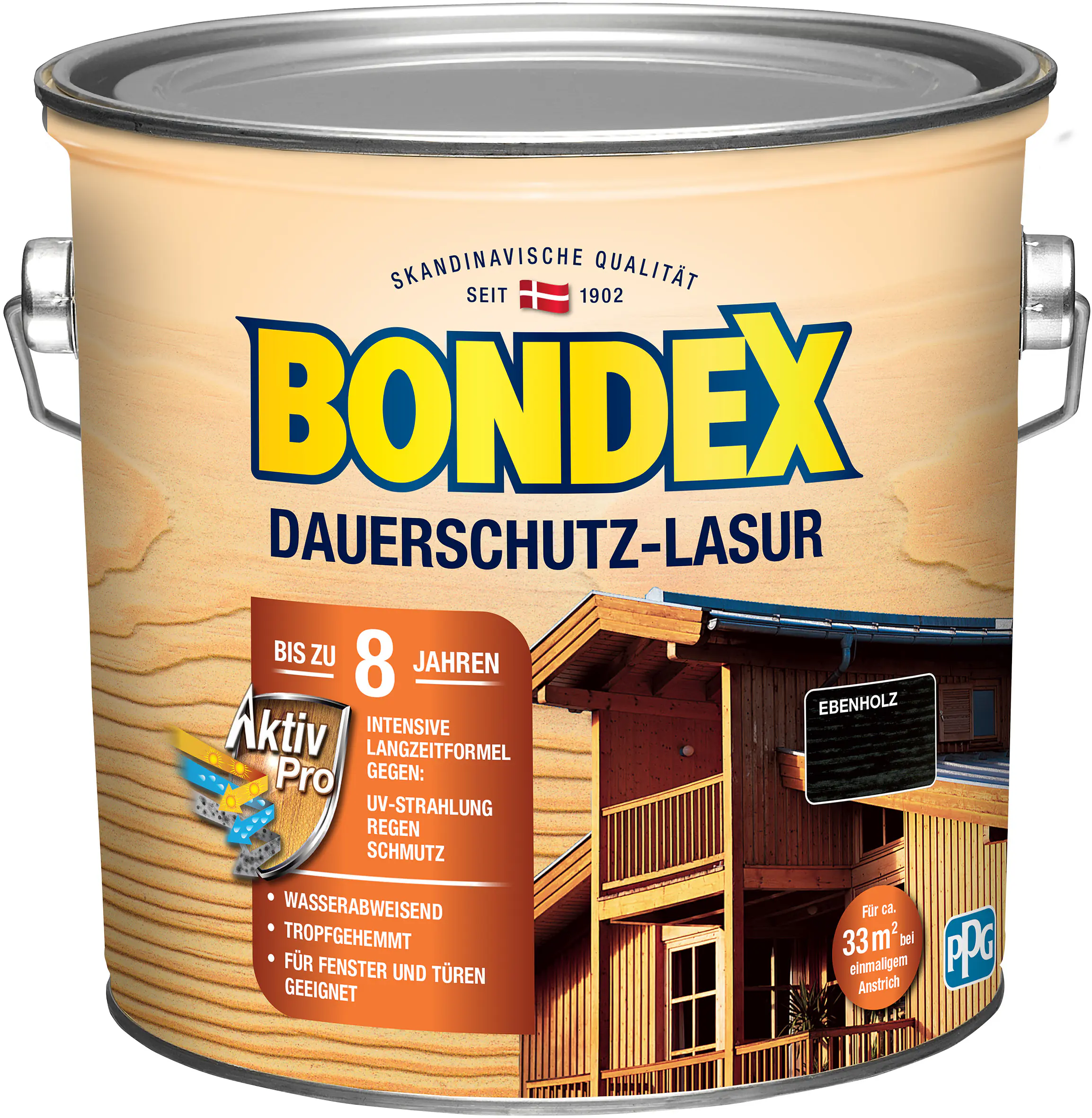 Bondex Dauerschutz Lasur 2,5 L ebenholz