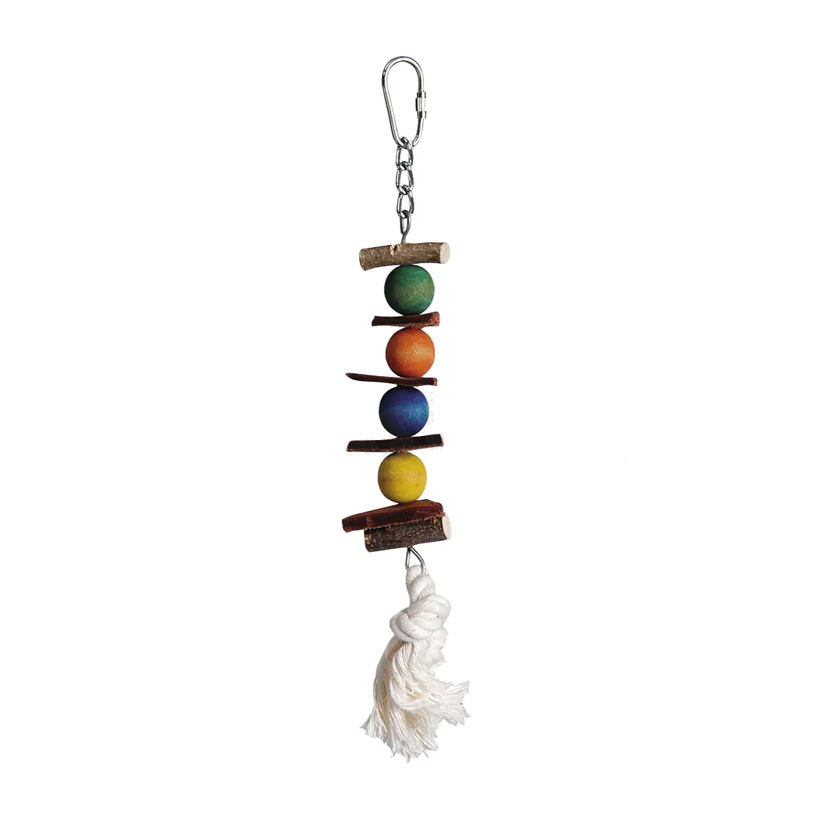 Ollesch Vogelspielzeug 27 cm Holzkugeln bunt