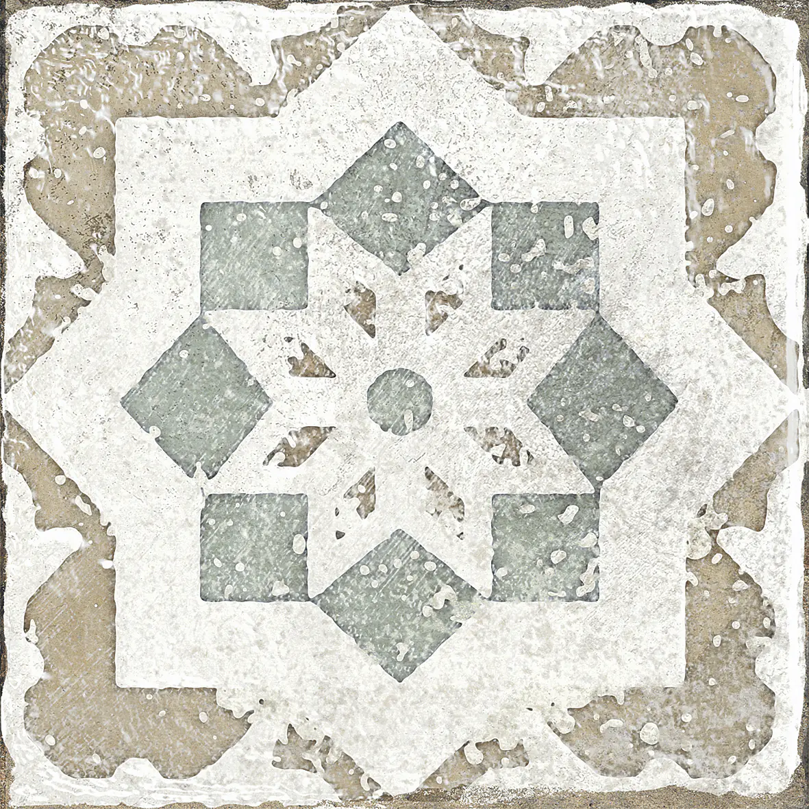 Bodenfliese Feinsteinzeug Marrakesh 20 x 20 cm blau-beige