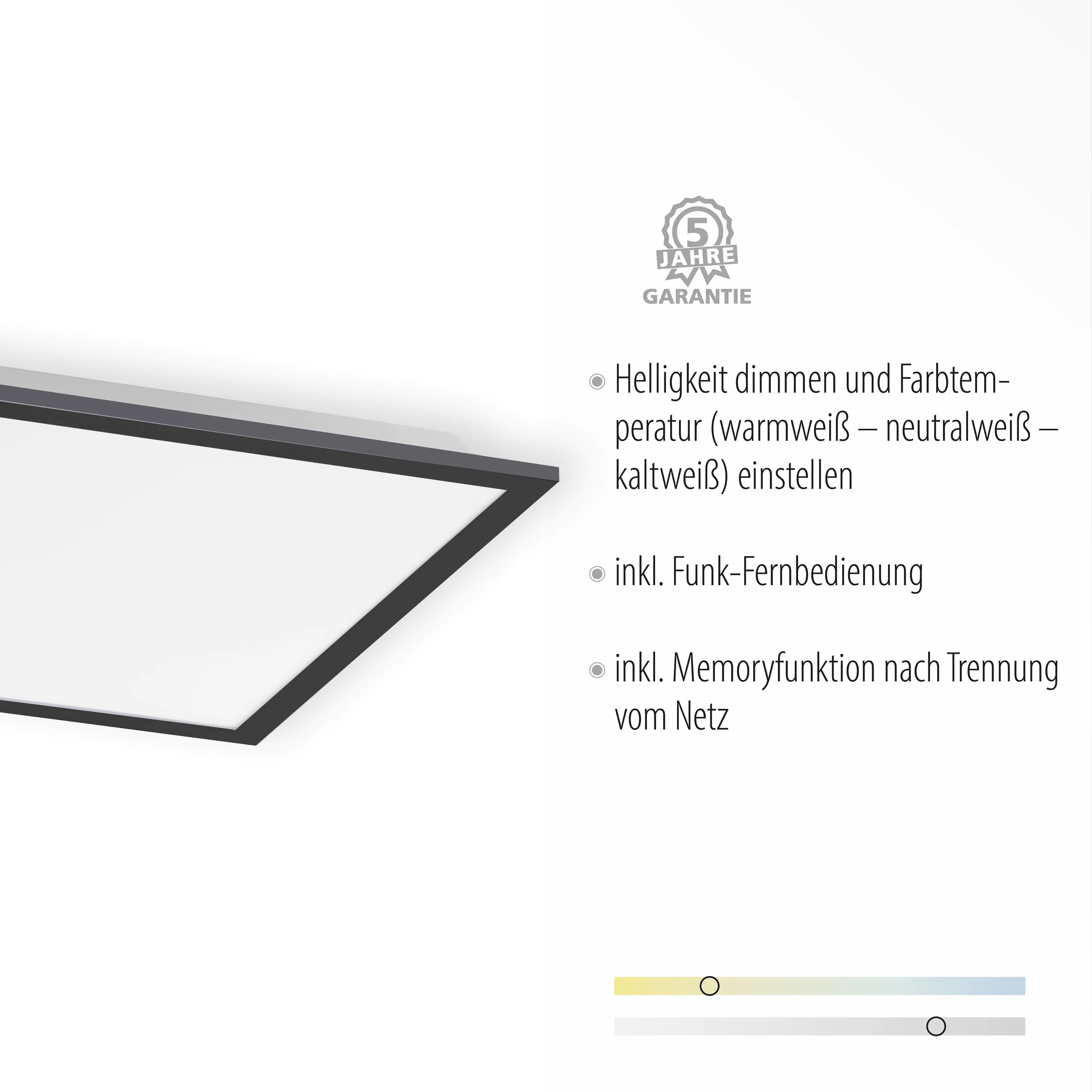 JustLight CCT LED Deckenleuchte Flat 28 W dimmbar 45,5 x 45,5 cm