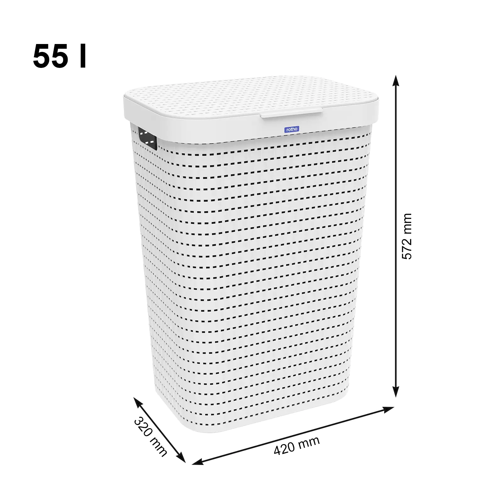 Rotho Wäschesammler Country, 55 L weiß