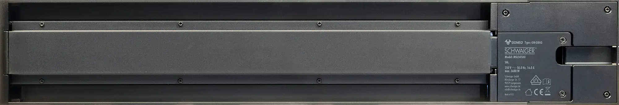 Schwaiger Modulare Stromleiste 50 cm max. 3680W schwarz