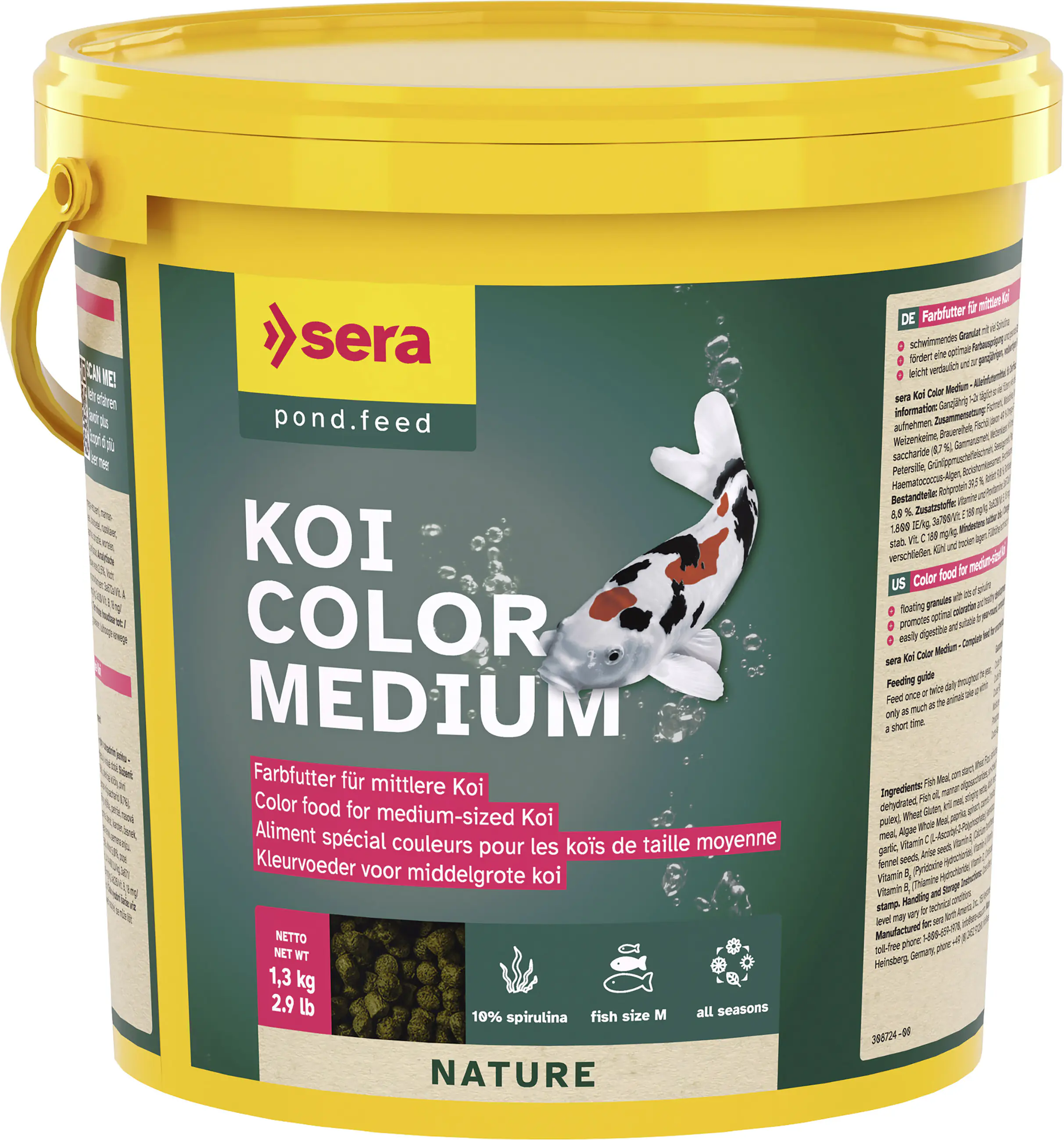 Sera Koifutter Color Medium für mittelgroße Koi 3,8 L