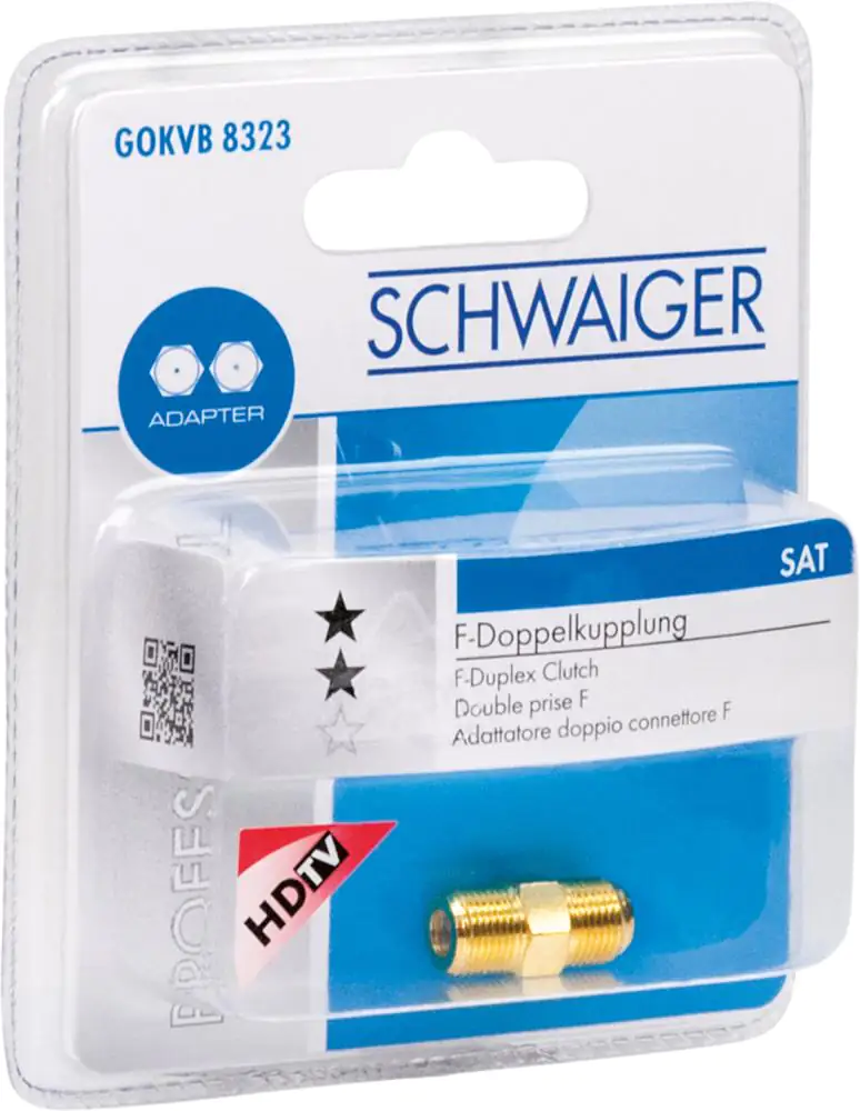 Schwaiger F Kabelverbinder GOKVB8323 537 vergoldet F Buchse auf F Buchse