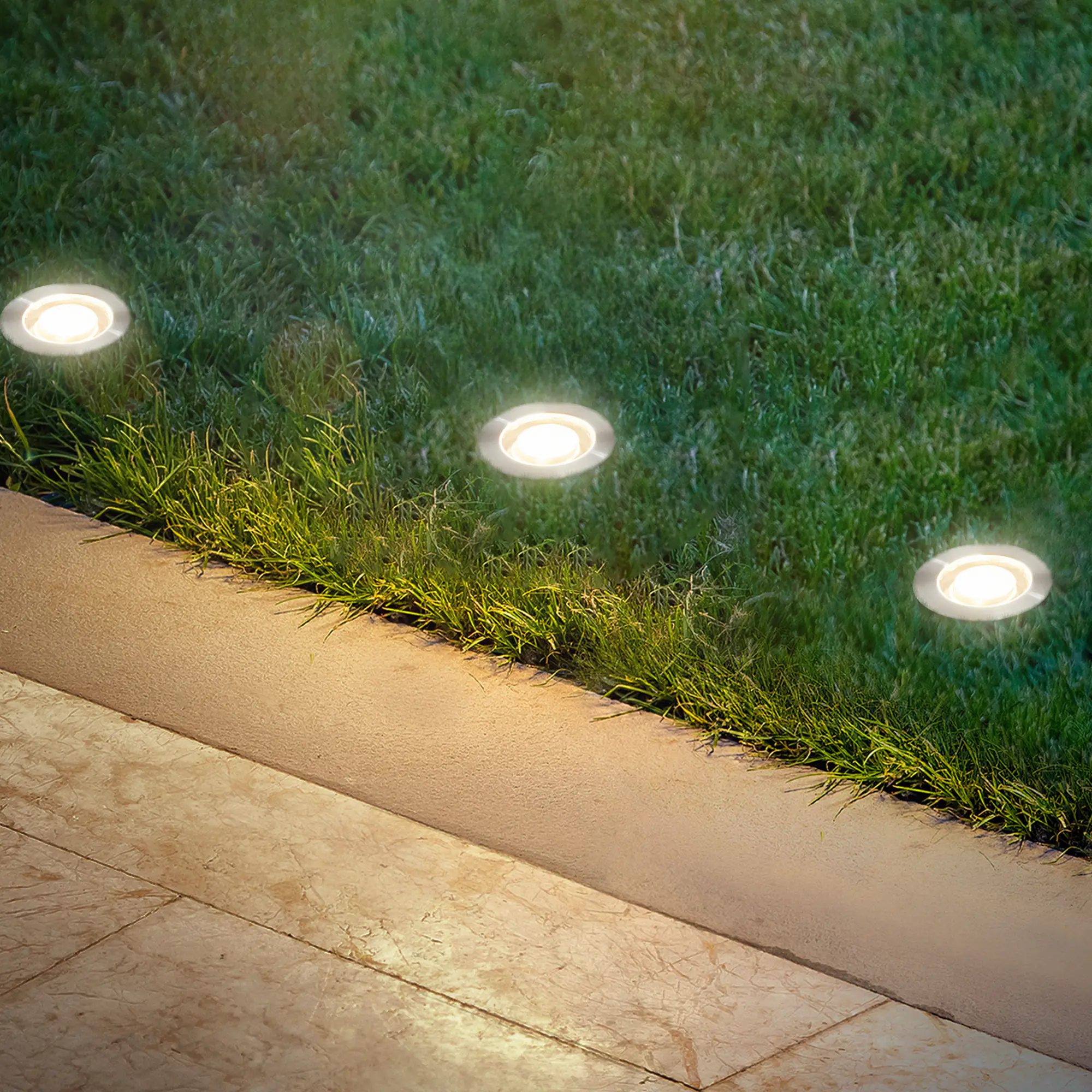 Briloner LED Außen-Bodenstrahler Kebony Connect to Shine 3er Ergänzungsset 1,8W 