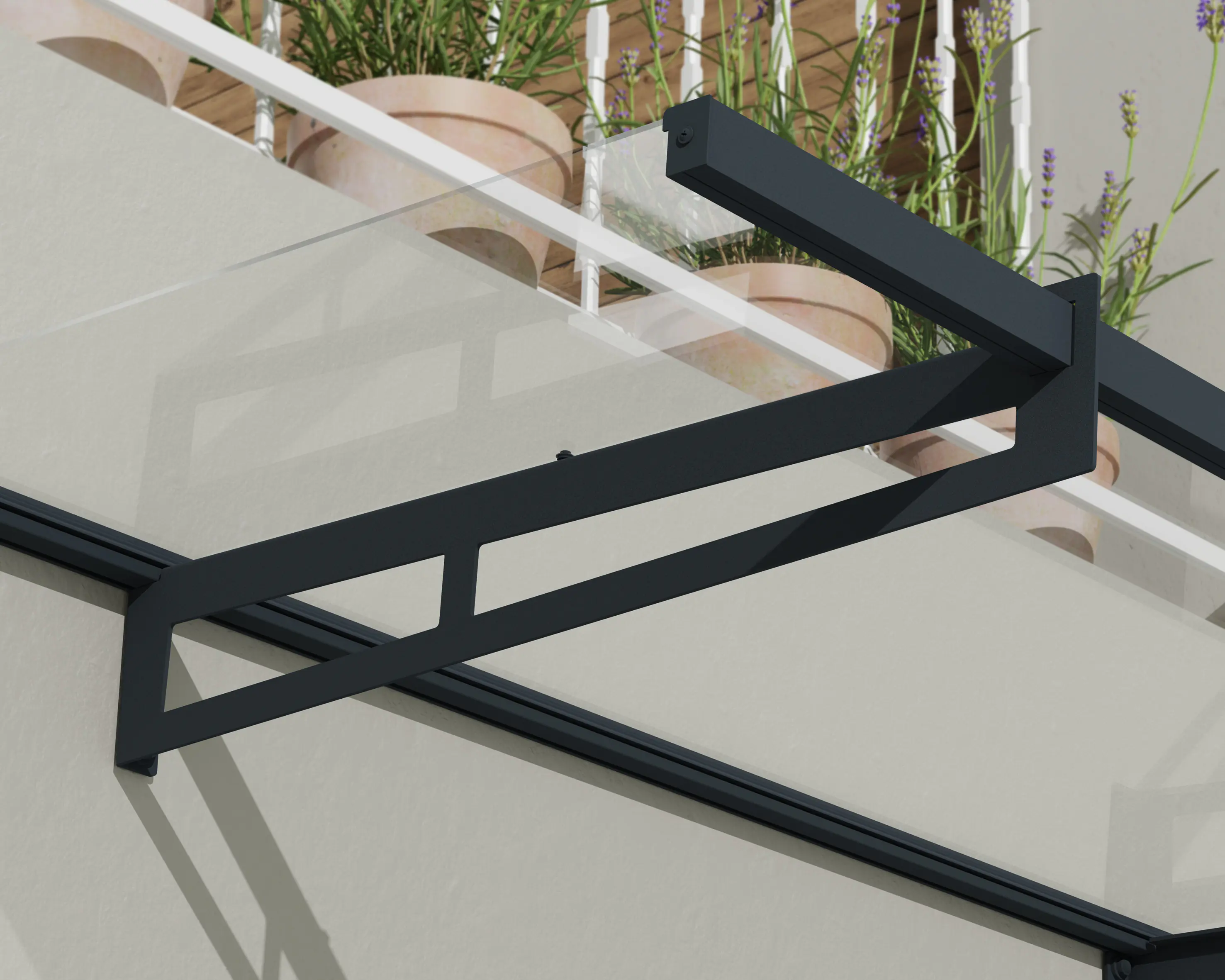 Canopia Vordach Bremen 1500  Grau Alu 150 x 94 cm