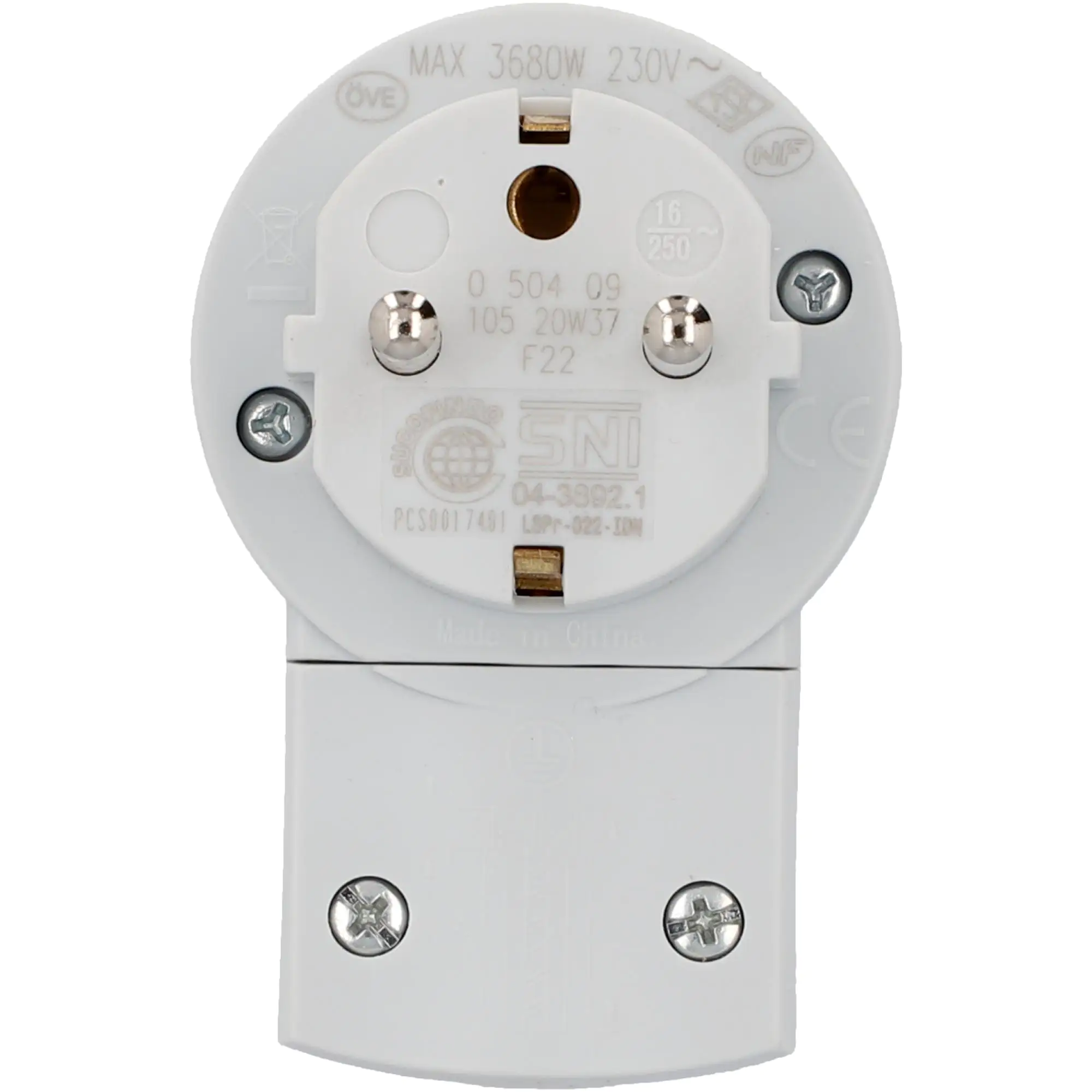 LEGRAND Schutzkontakt-Stecker Schalter beleuchtet weiß