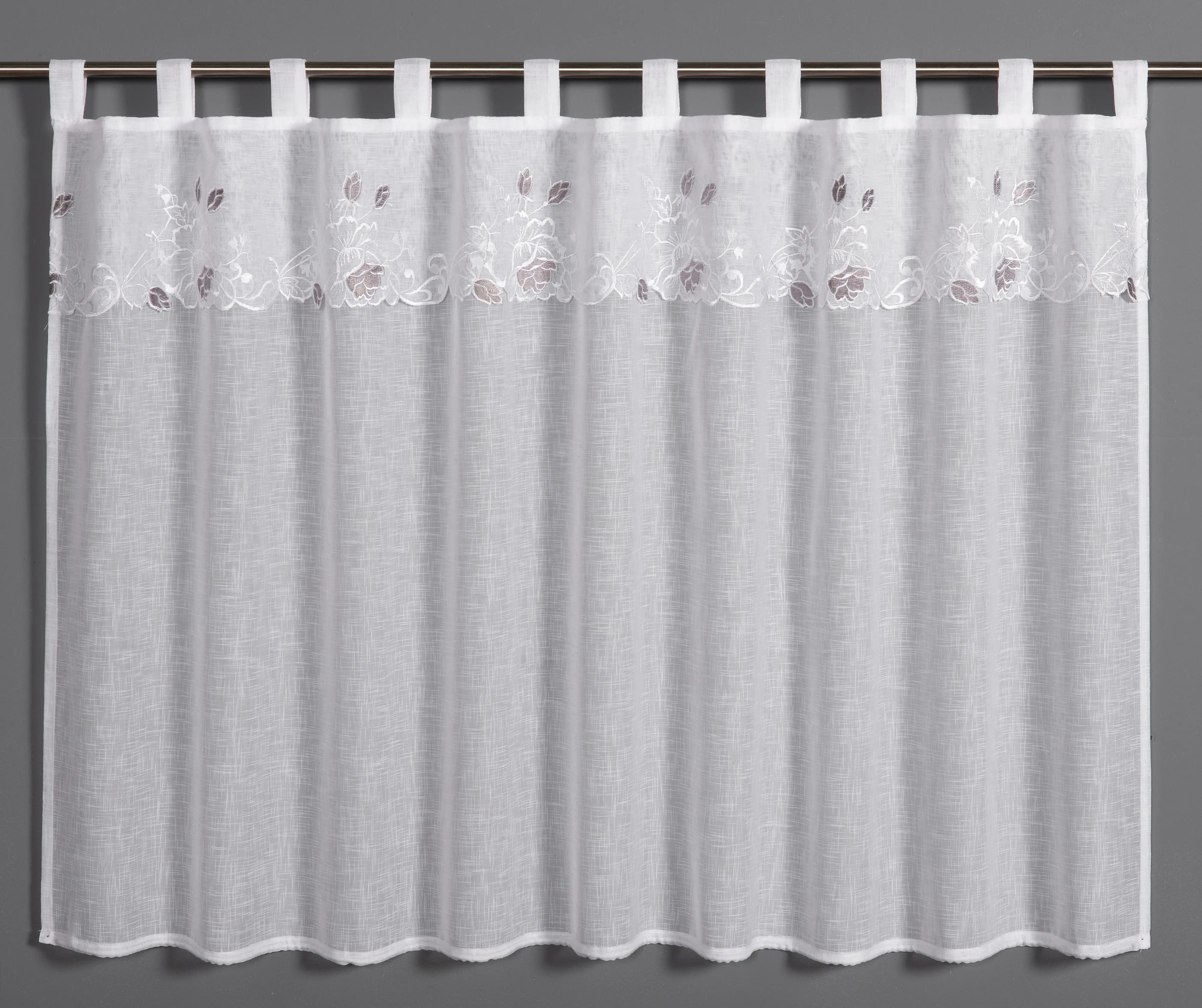 Sehlbach Schlaufenpanneau Floral weiß 135 x 75 cm