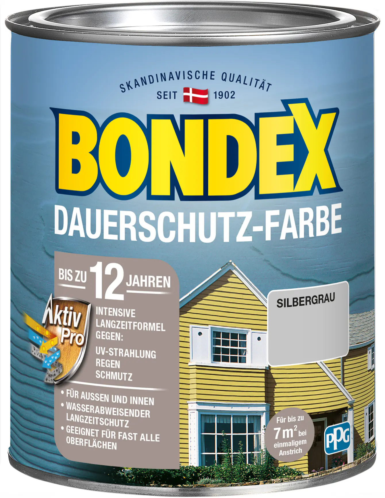 Bondex Dauerschutz-Holzfarbe 750 ml silbergrau