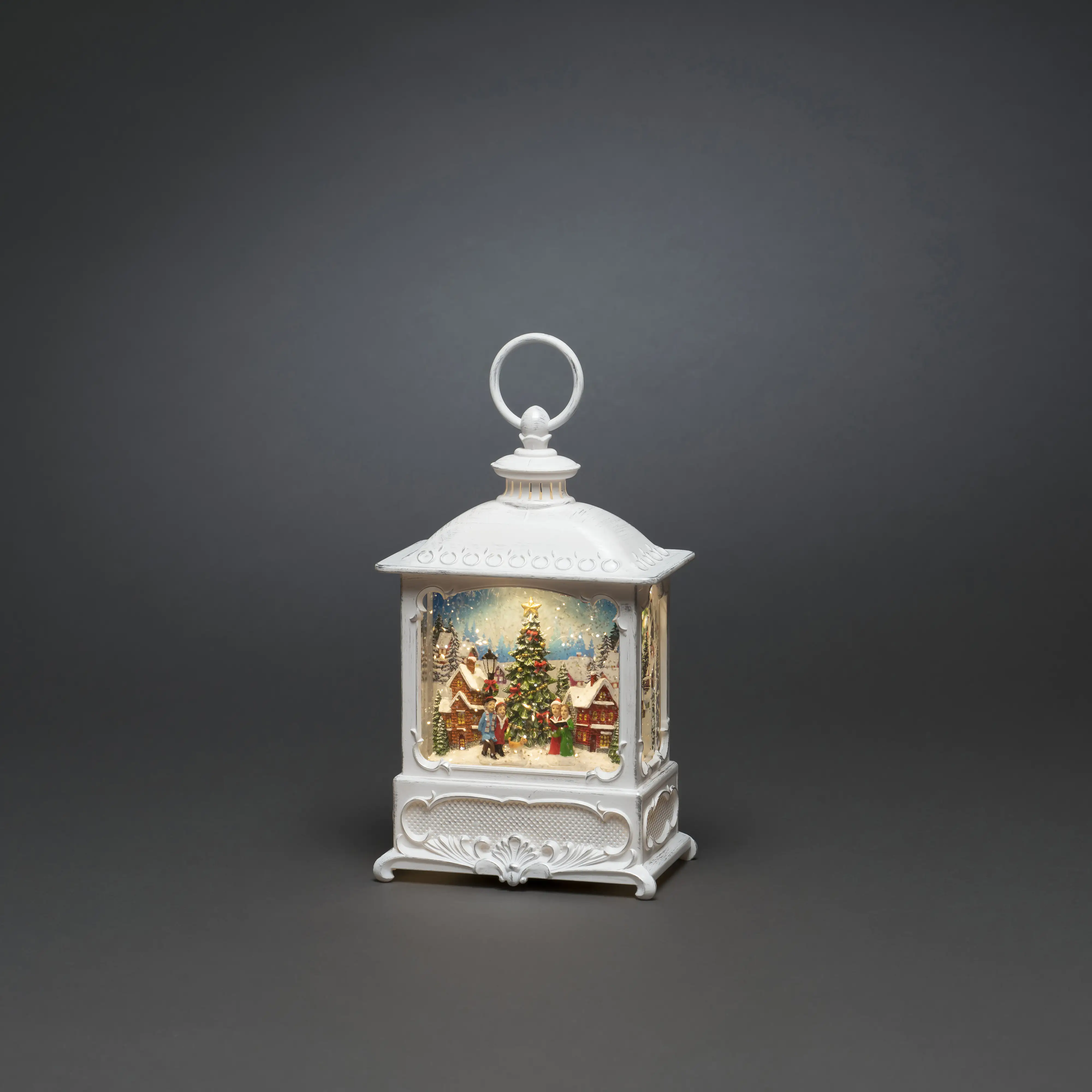 Konstsmide LED Wasserlaterne weiß Weihnachtsmarkt 13,5cm x 8,5cm x 25cm