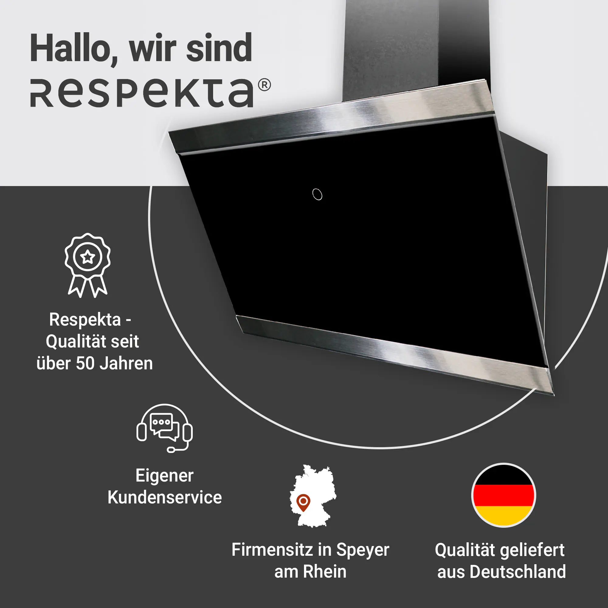 Respekta Dunstabzug-Schräghaube CH89060S