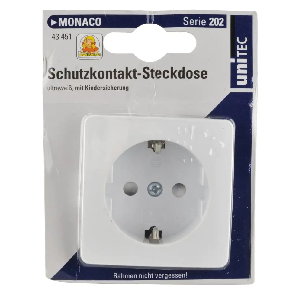 Unitec Steckdose Monaco mit Berührschutz ultraweiß