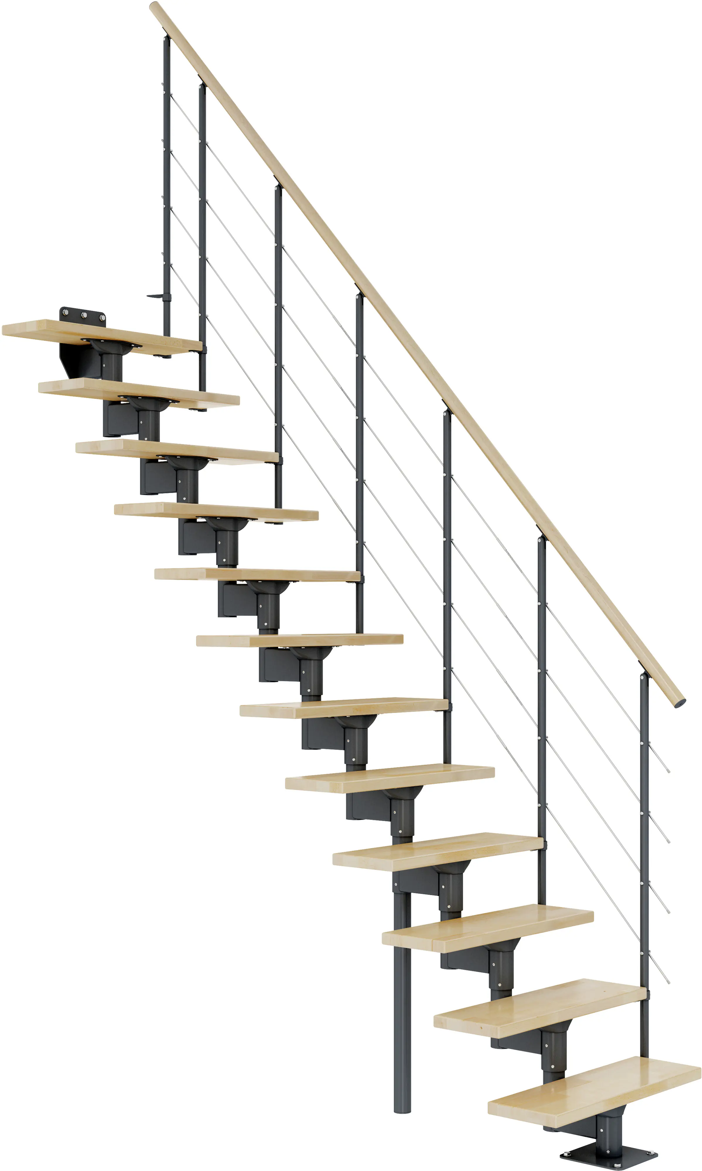 Dolle Mittelholmtreppe Boston gerade anthrazit 11 Stufen Buche