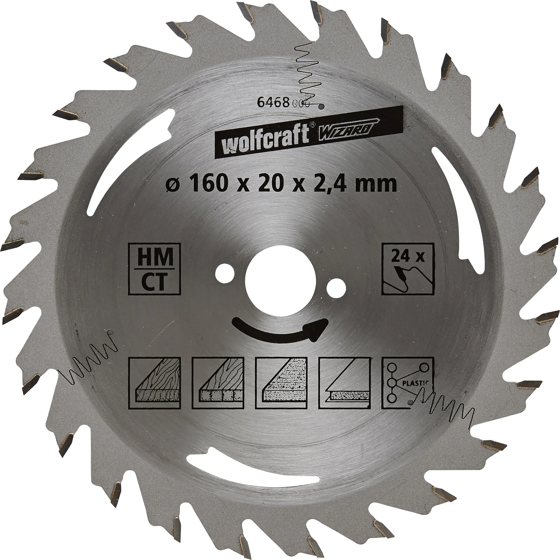Wolfcraft Kreissägeblatt Bohrung Ø 190 Bohrung Ø 20 mm 24 Zähne