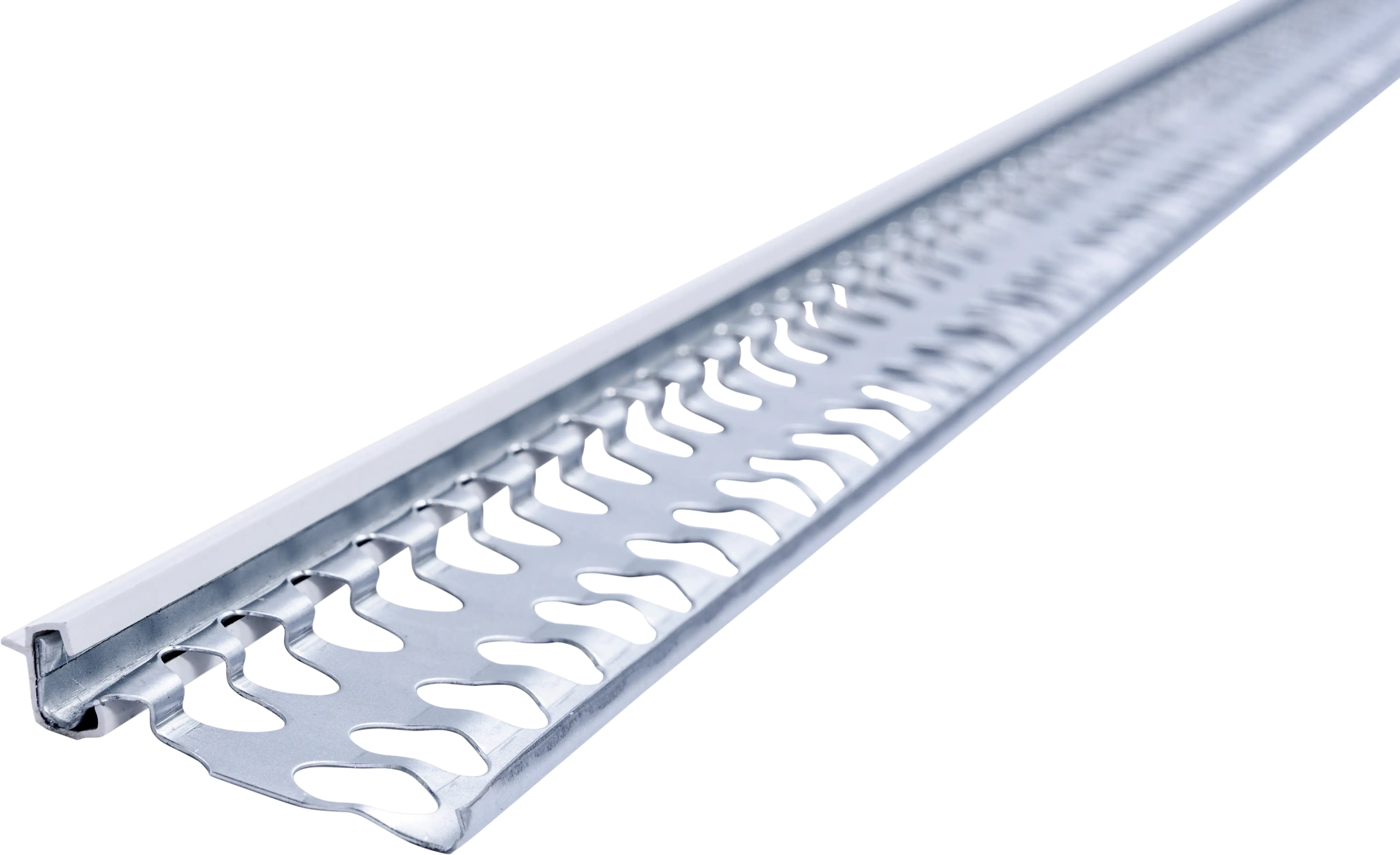 Baukom Sockelprofil Stahlblech verzinkt mit PVC-Überzug weiß, 2,5 m lang