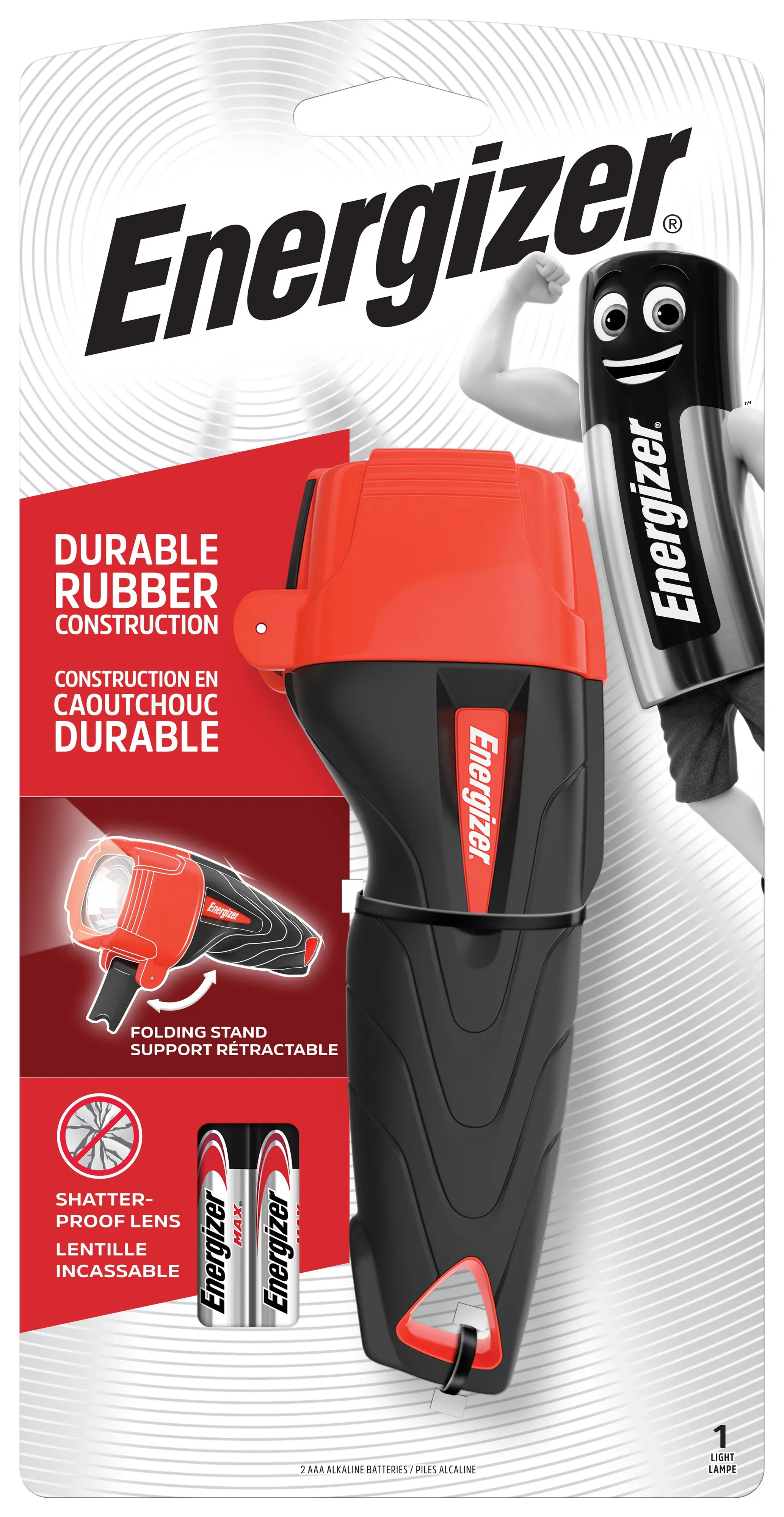 Energizer Taschenlampe Impact Rubber inkl. 2 Micro (AAA) Batterien