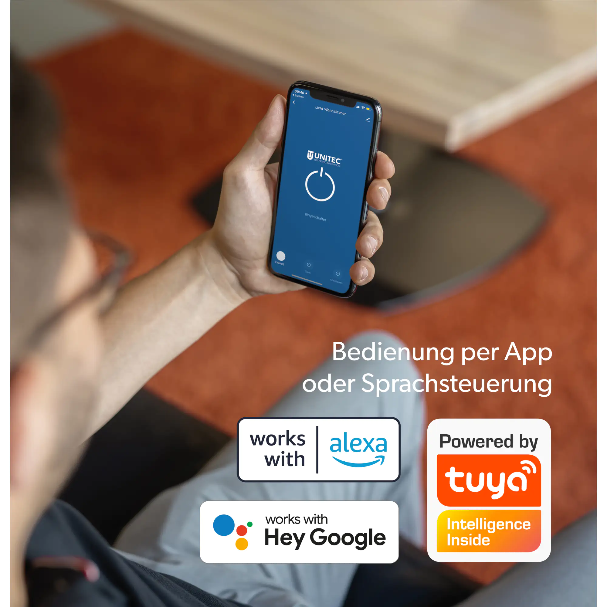 Unitec WIFI Jalousie-Einbaumodul steuerbar per Tuya-App