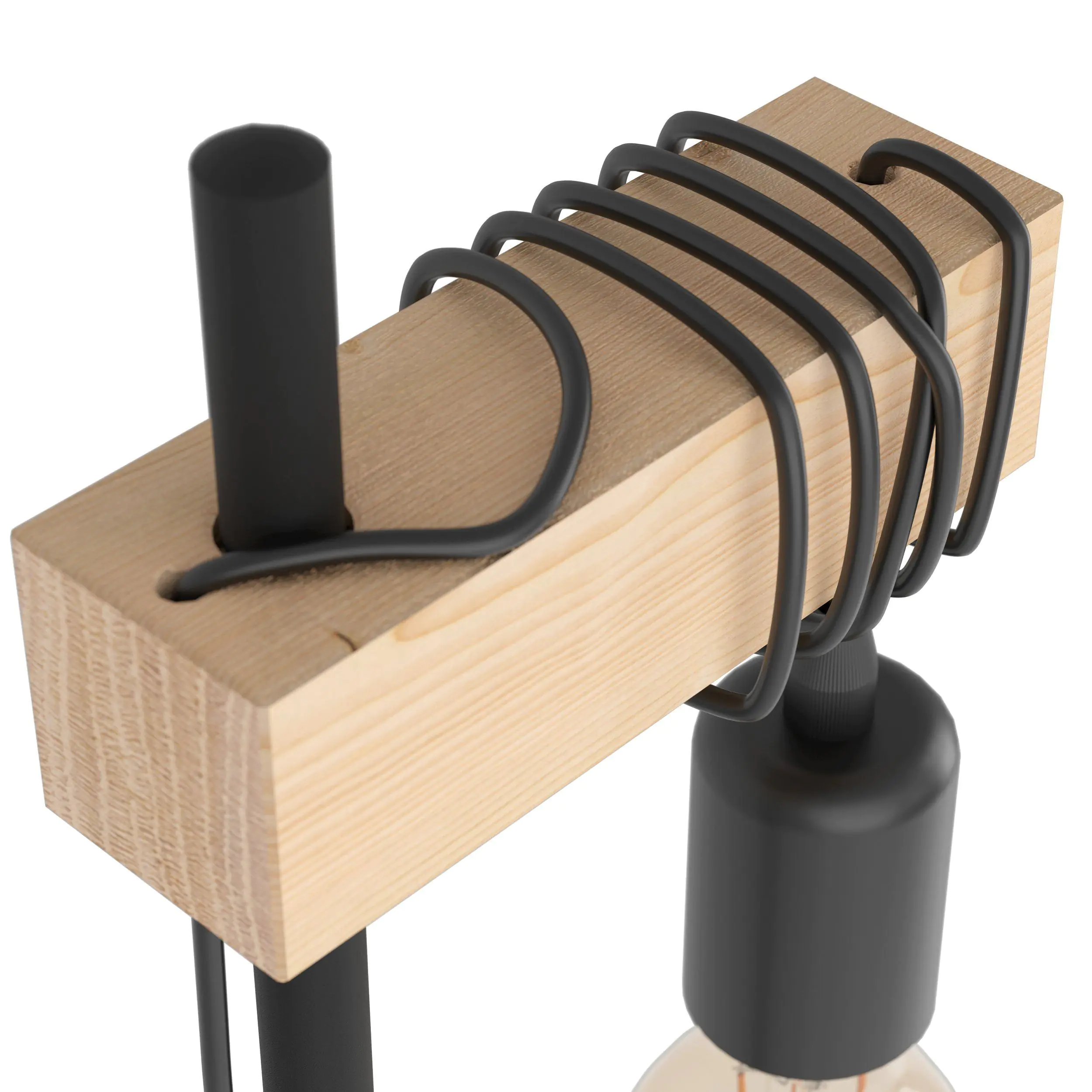 Eglo Tischlampe Townshend 50 x 17,5 cm schwarz/natur